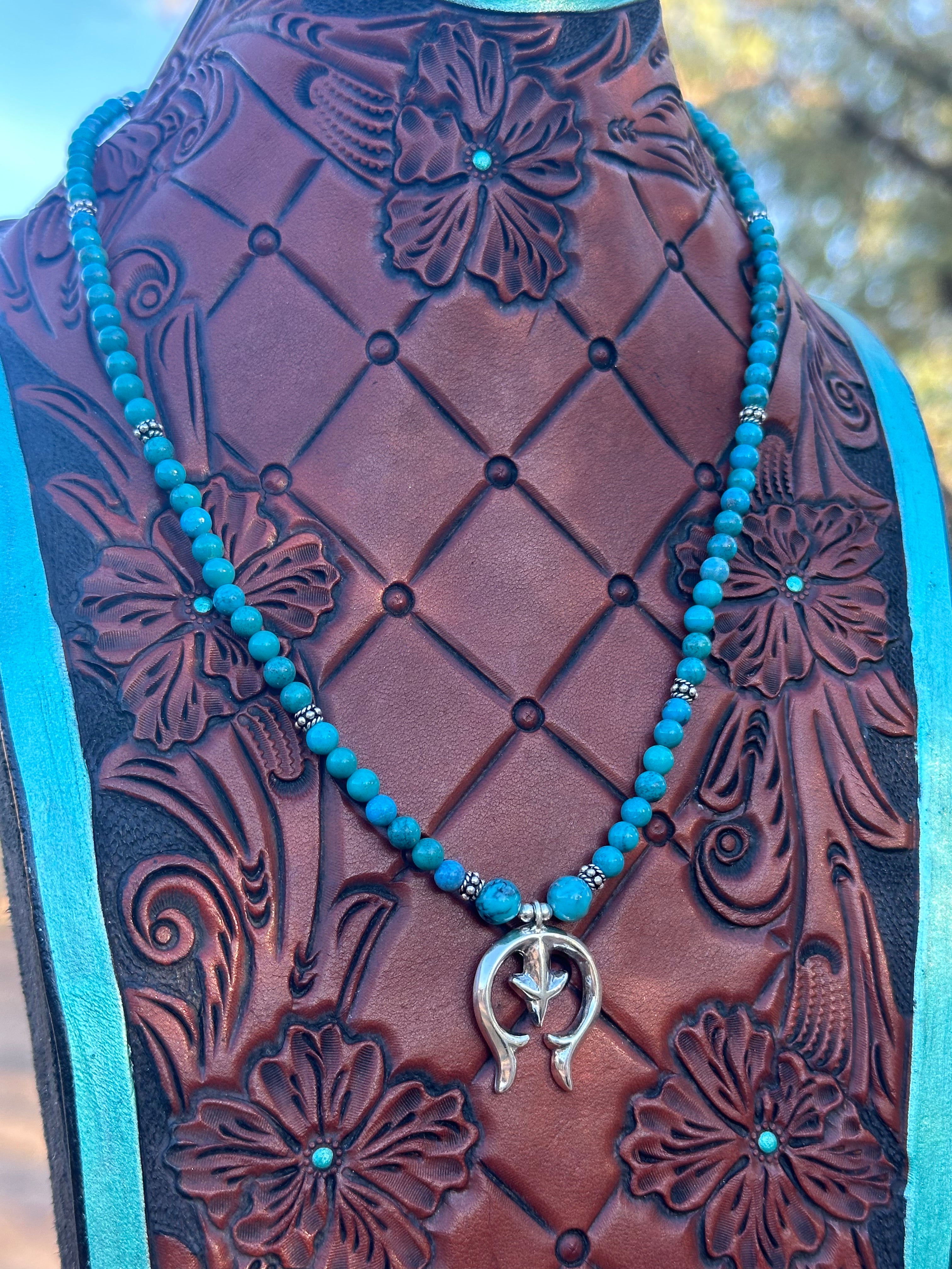 Paige Wallace Turquoise & Sterling Silver Naja Necklace