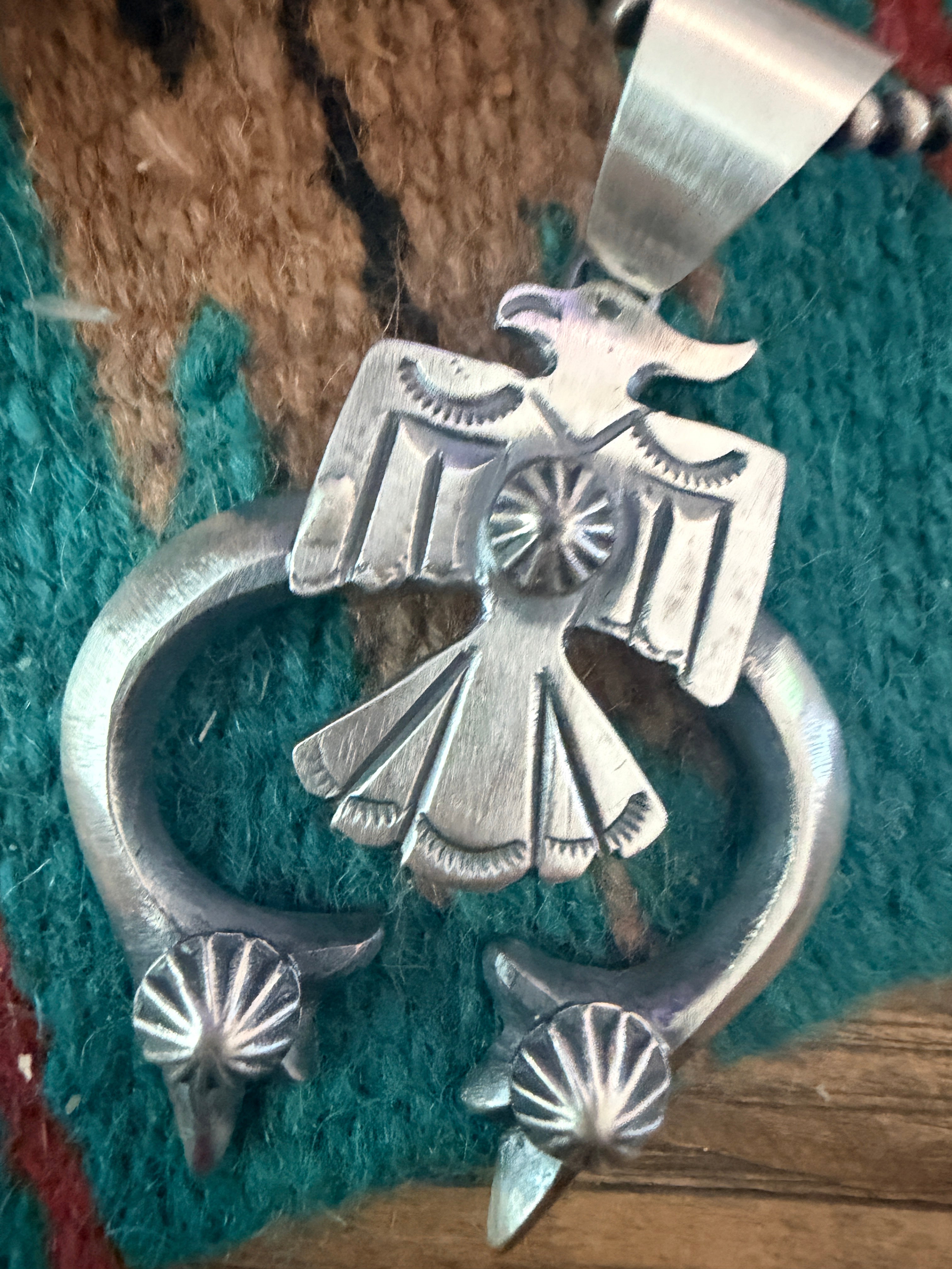 Handcrafted Sterling Silver Thunderbird Naja Pendant by Chimney Butte