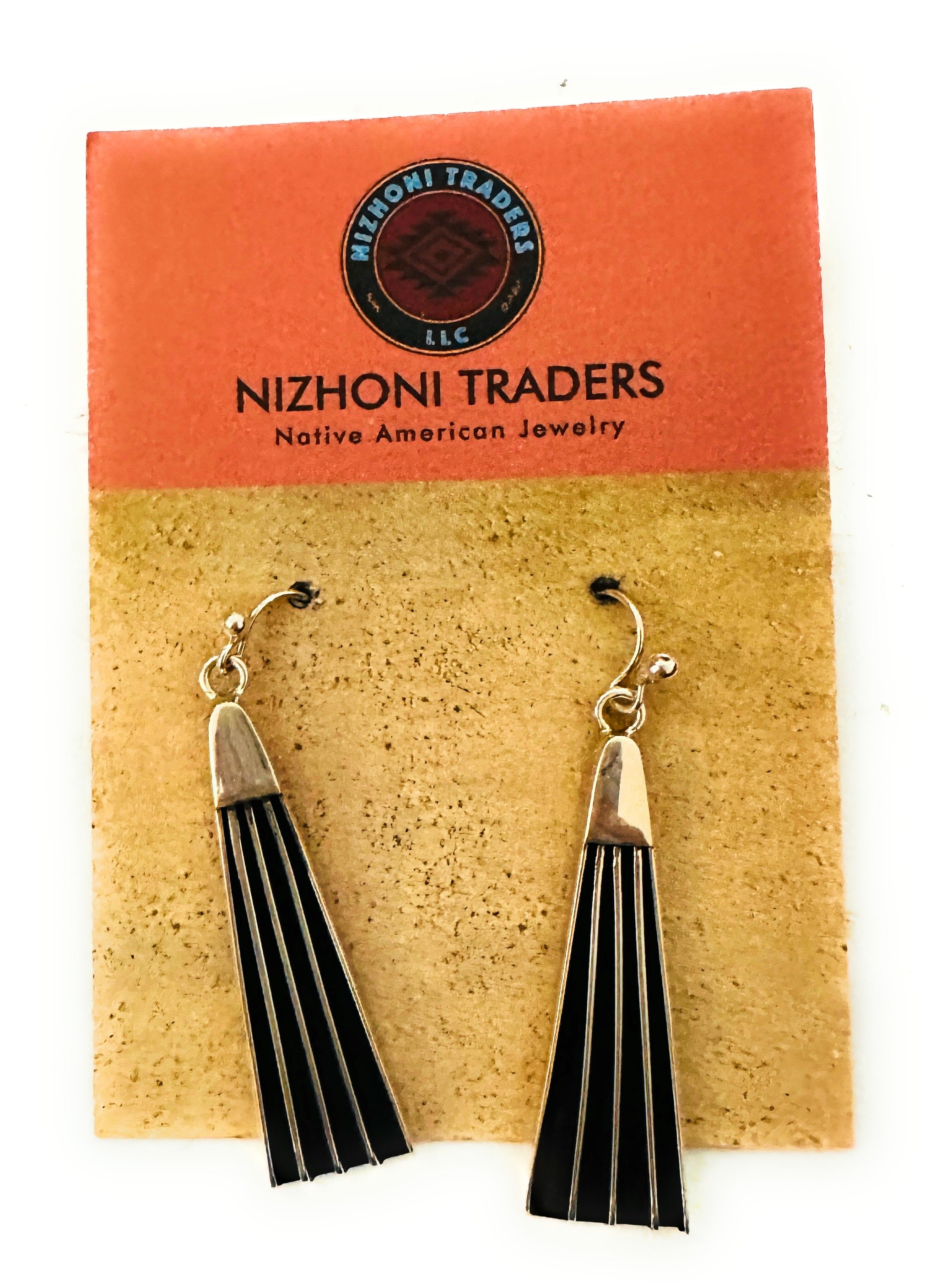 Navajo Hand Stamped Beth Dutton Sterling Silver Dangle Earrings