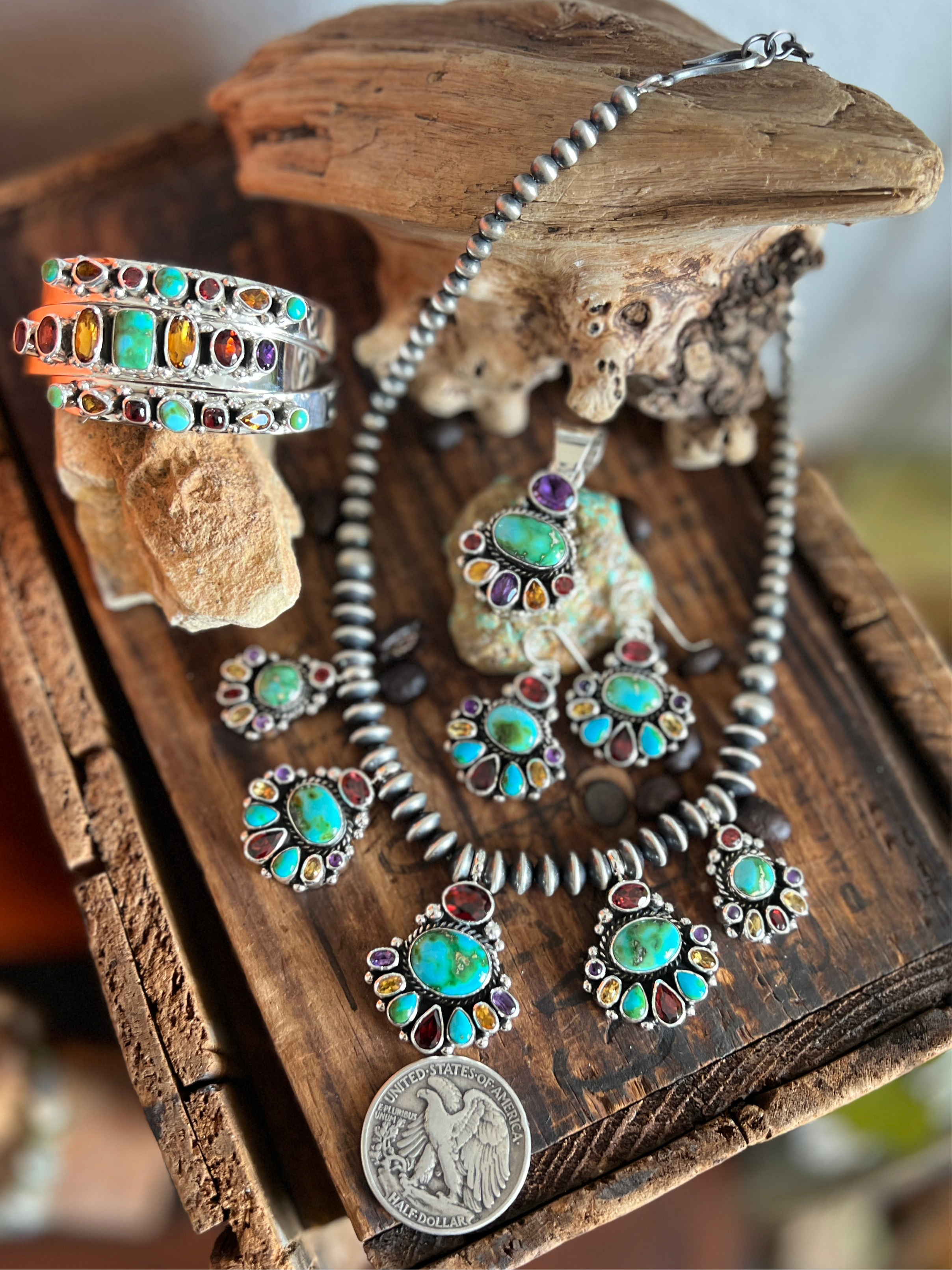 Handcrafted Silver Gems & Jewels Petite Cluster Pendant by Lucy Jake