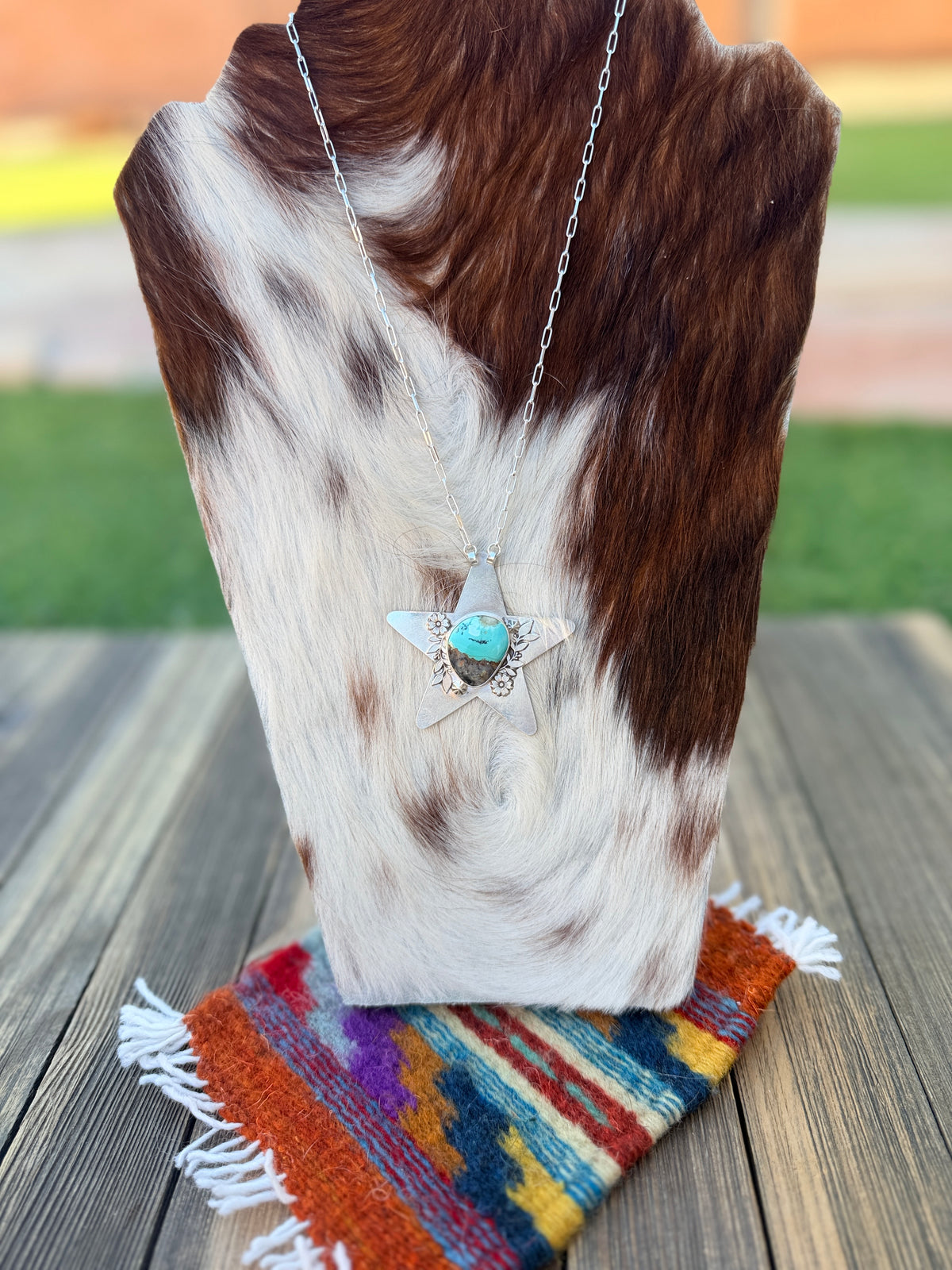 Handmade Sterling Silver & Turquoise Star Necklace