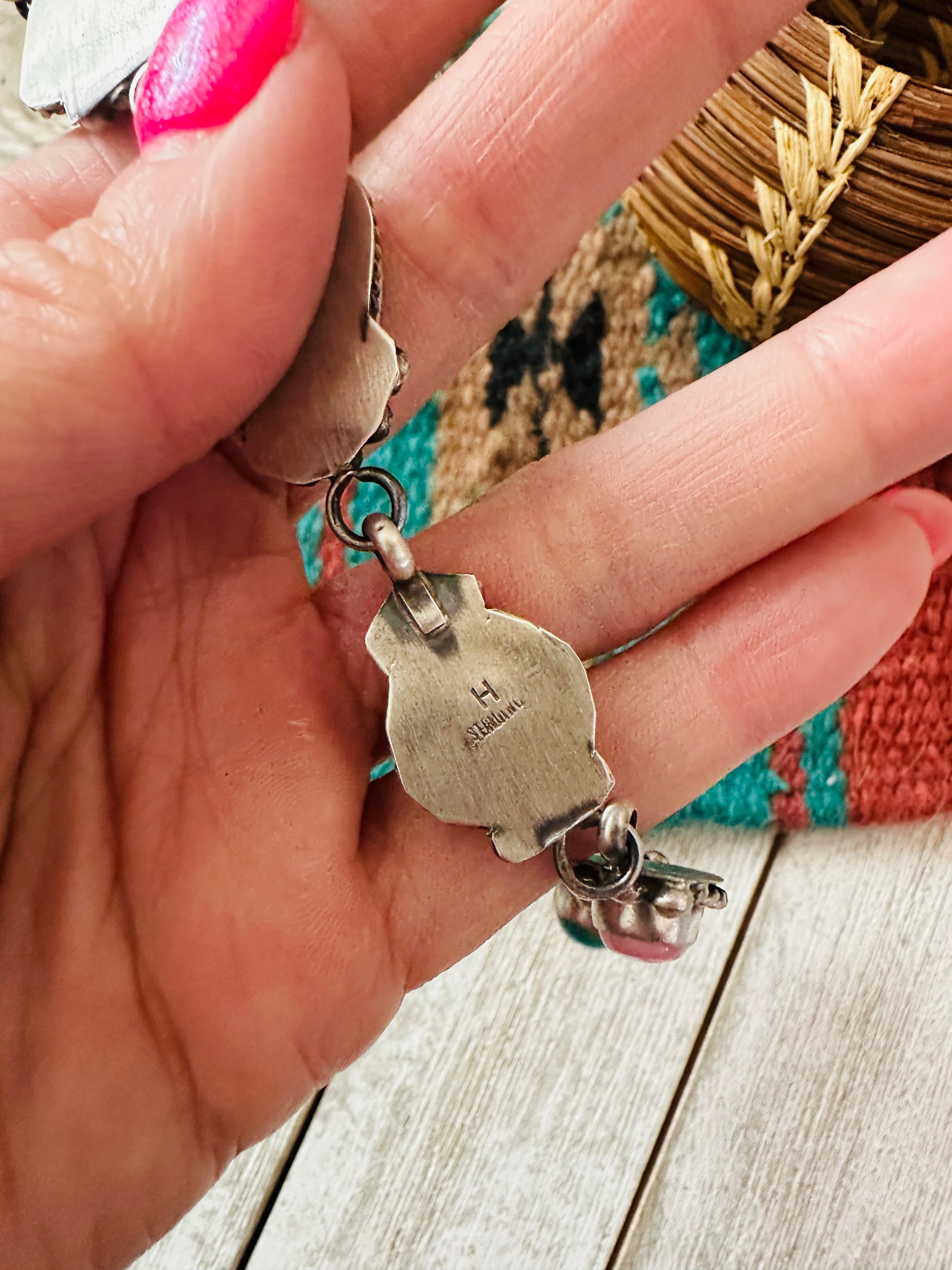 Handcrafted Sterling Silver & Multi Stone Lariat Necklace