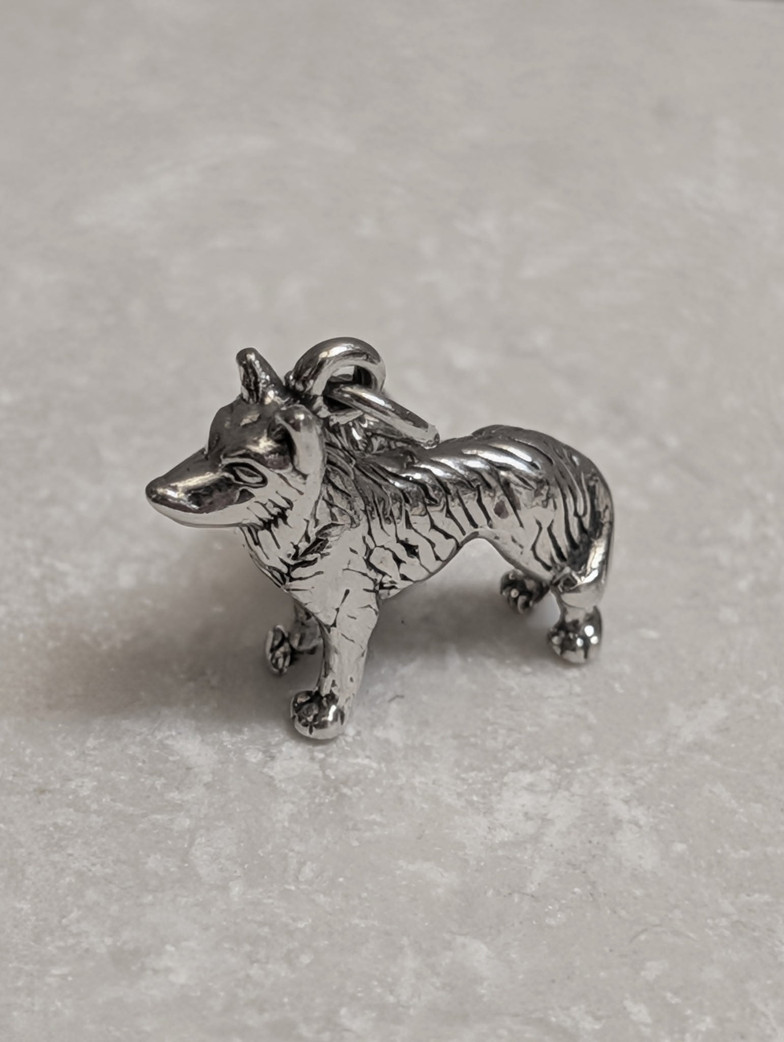 Handcrafted Sterling Silver Husky Dog Charm