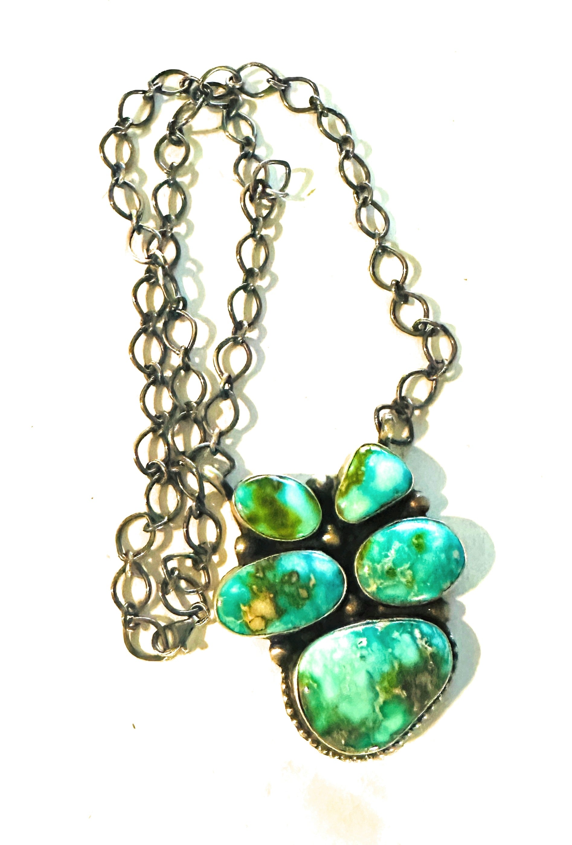 Navajo Sterling Silver & Sonoran Mountain Turquoise Necklace