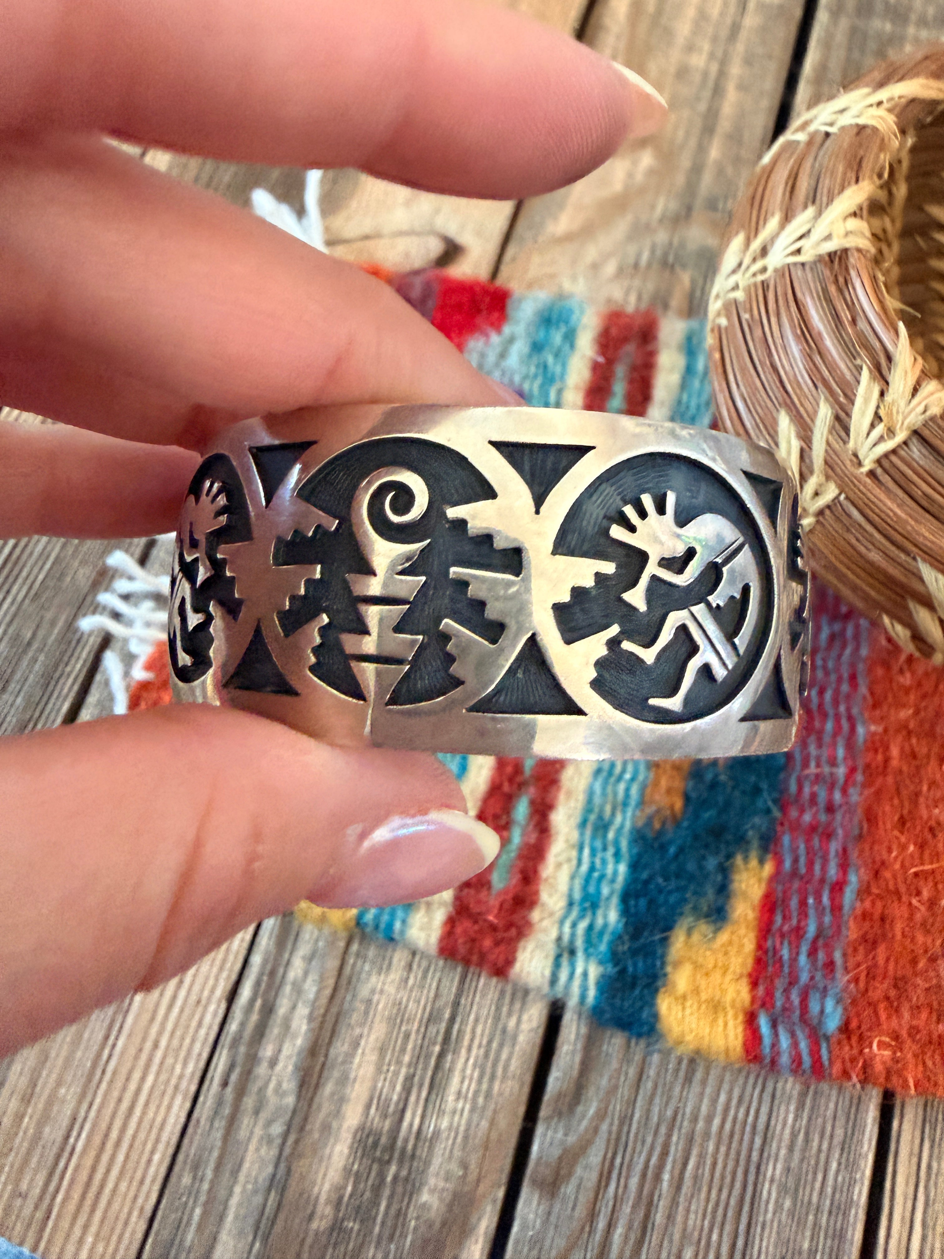 Handcrafted Sterling Silver Overlay Cuff Bracelet