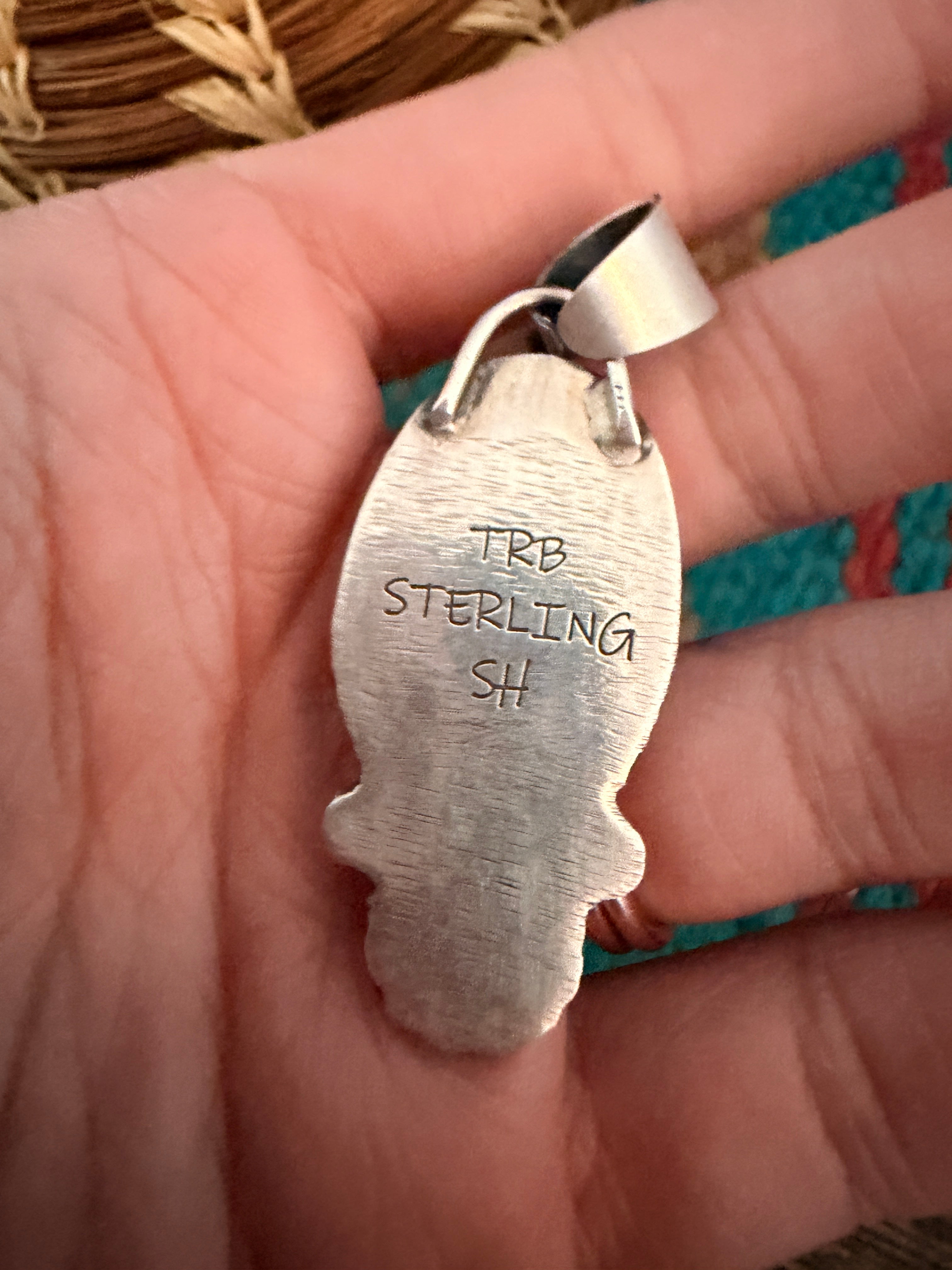 Handmade Sterling Silver & Blue Ridge Turquoise Pendant