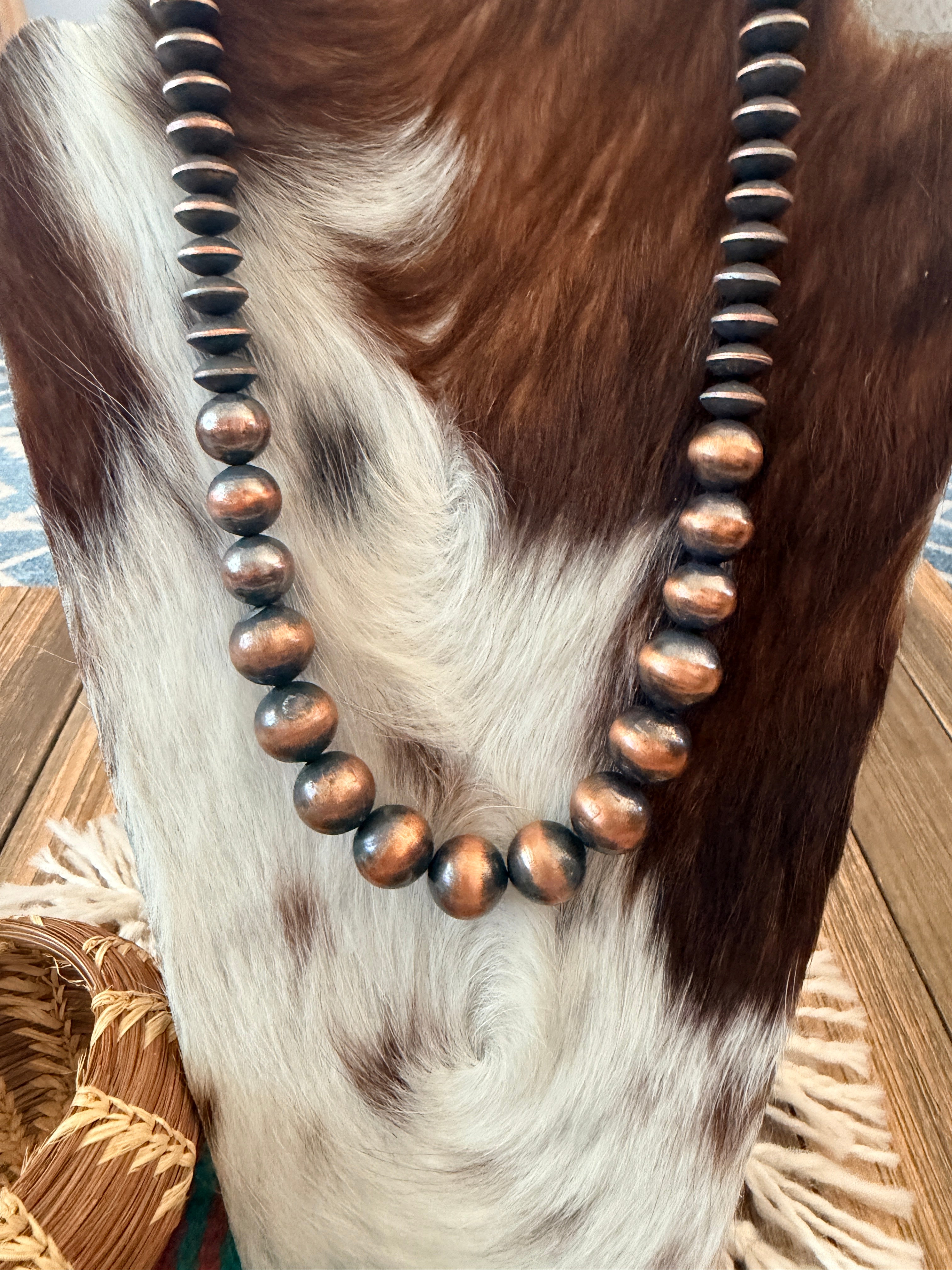 Handcrafted Copper Beaded 20” Necklace