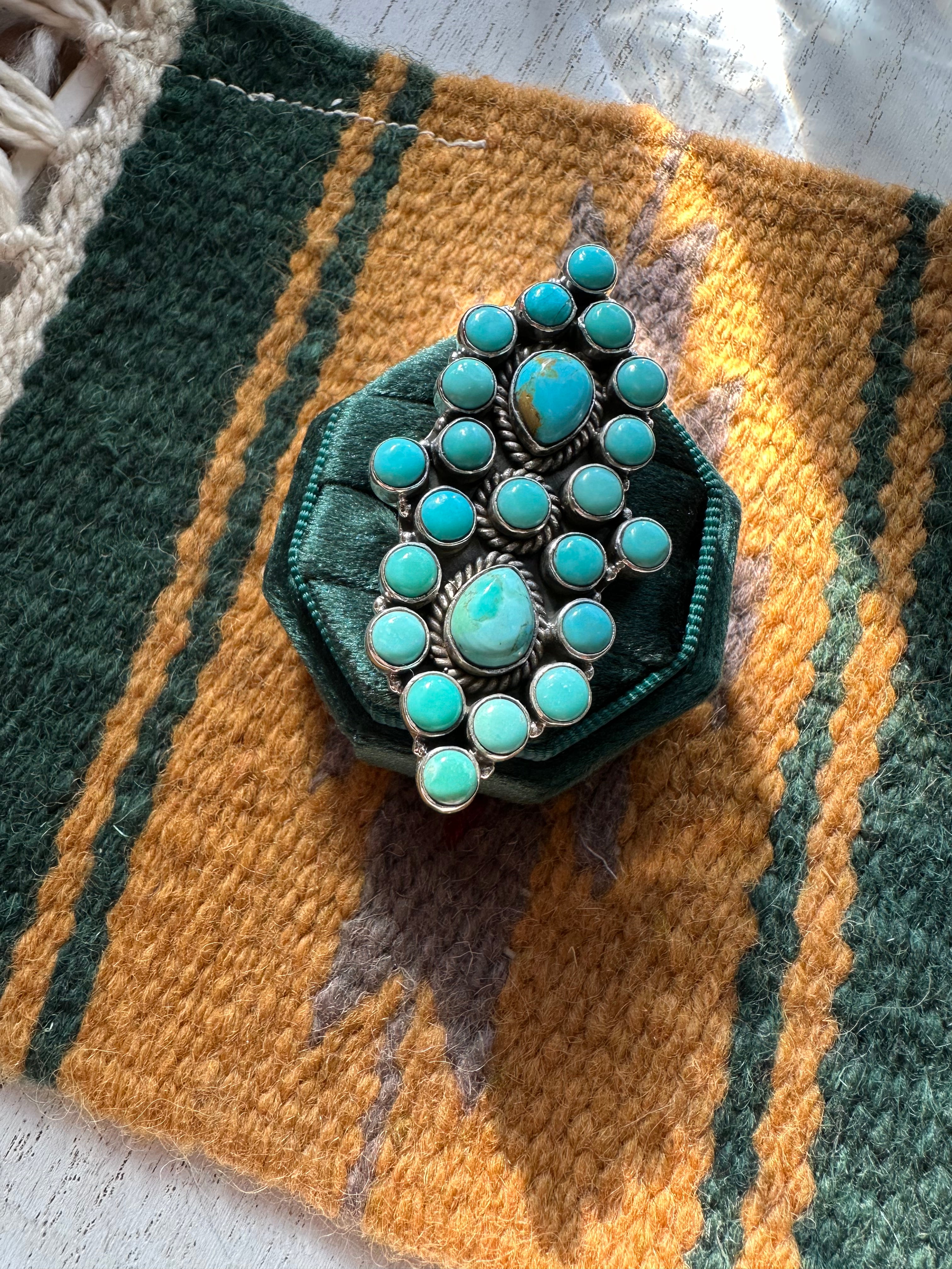 “The Ranger X” Nizhoni Handmade Adjustable Turquoise Sterling Silver Ring