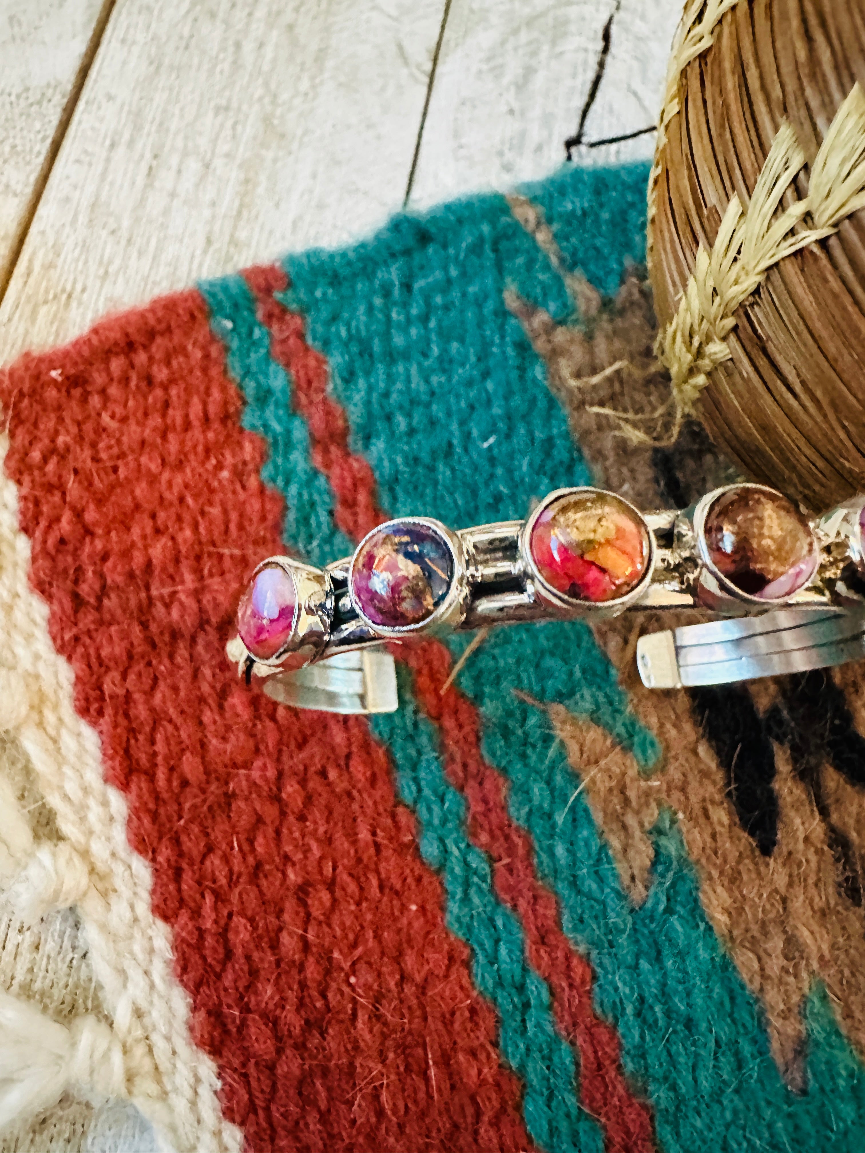 Handcrafted Sterling Silver & Pink Dream Mojave Cuff Bracelet