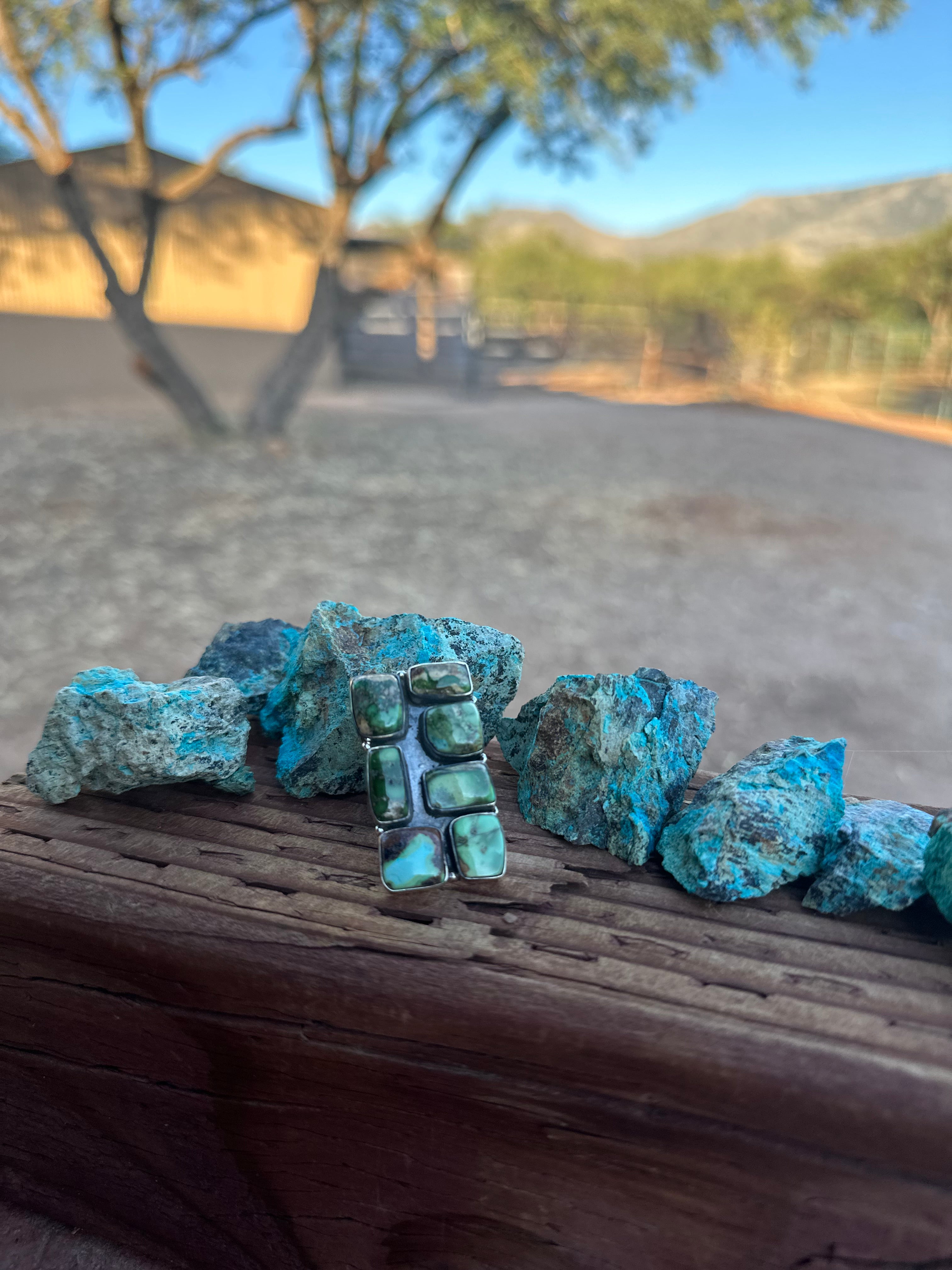 Handmade Sonoran Mountain Turquoise & Sterling Silver Adjustable Ring