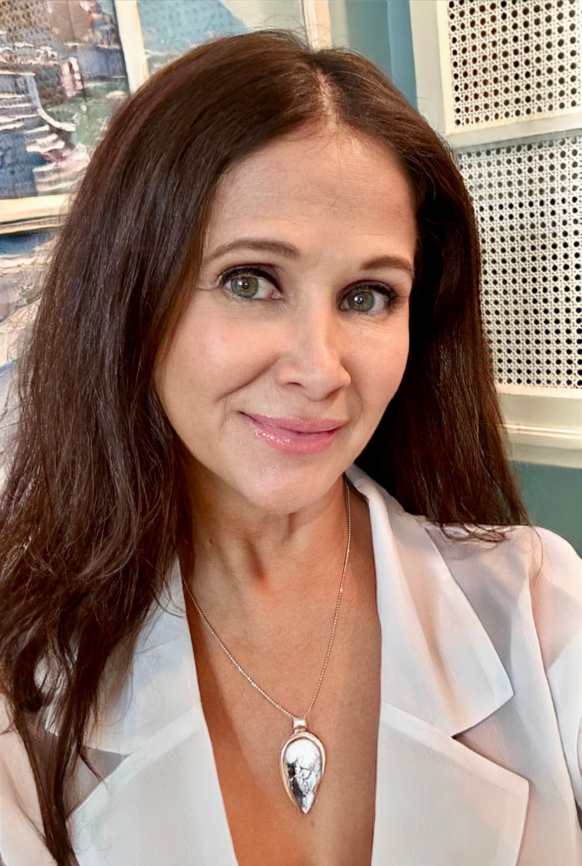 Dendritic agate Pendant Sterling Silver Necklace