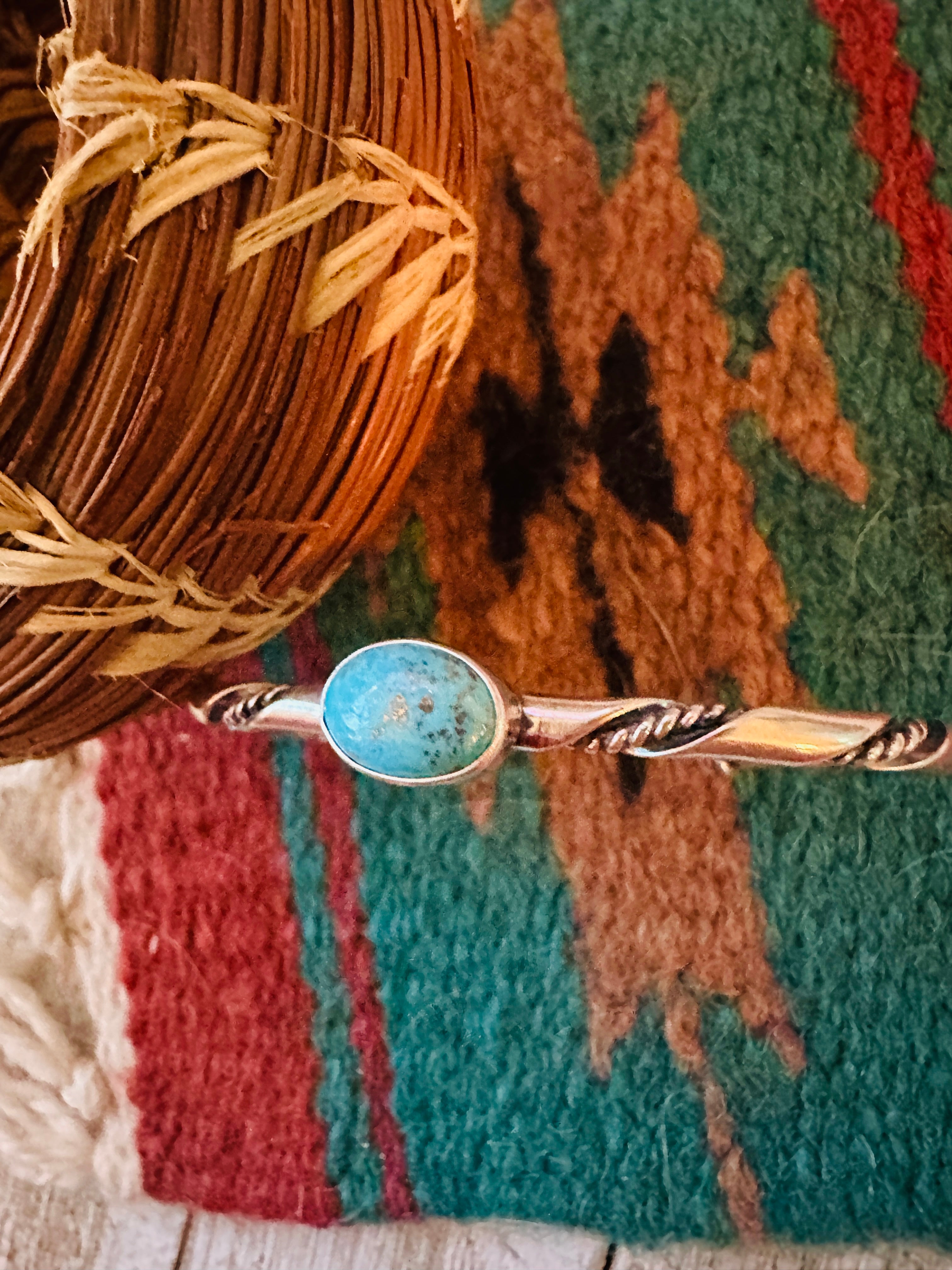 Handcrafted Turquoise & Sterling Silver Cuff Bracelet