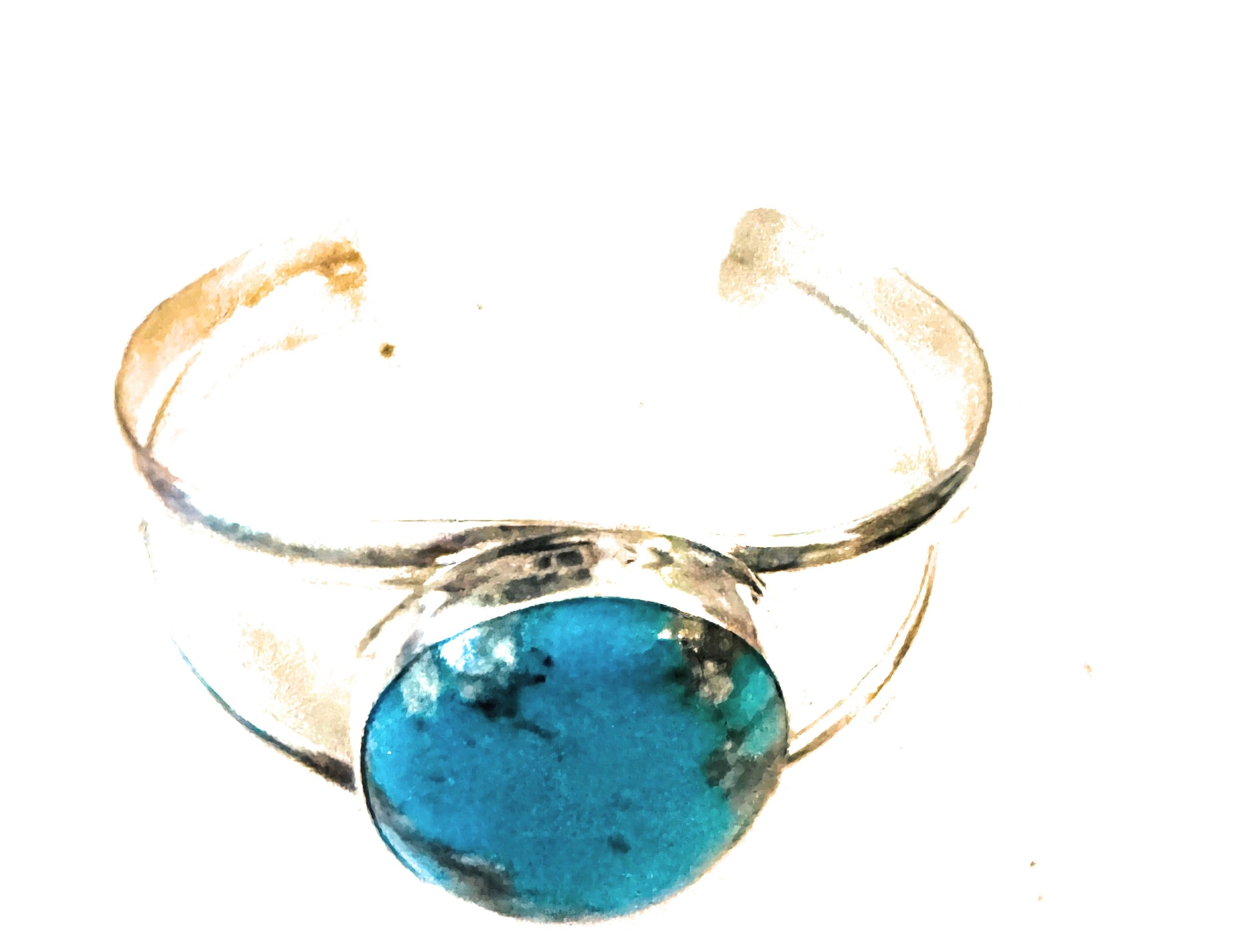 Navajo Sterling Silver & Kingman Turquoise Cuff Bracelet