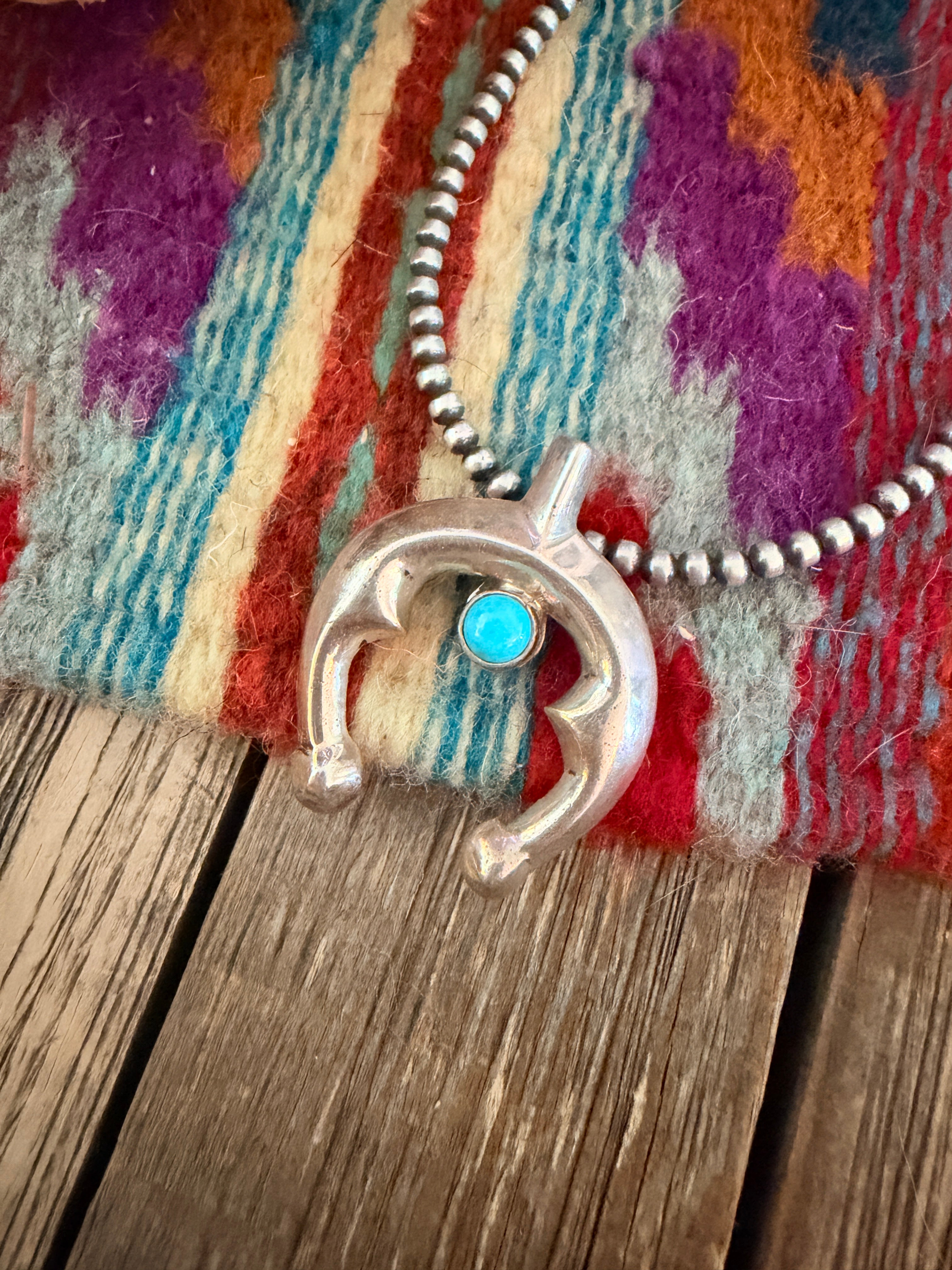 Handcrafted Sterling Silver & Turquoise Naja Pendant