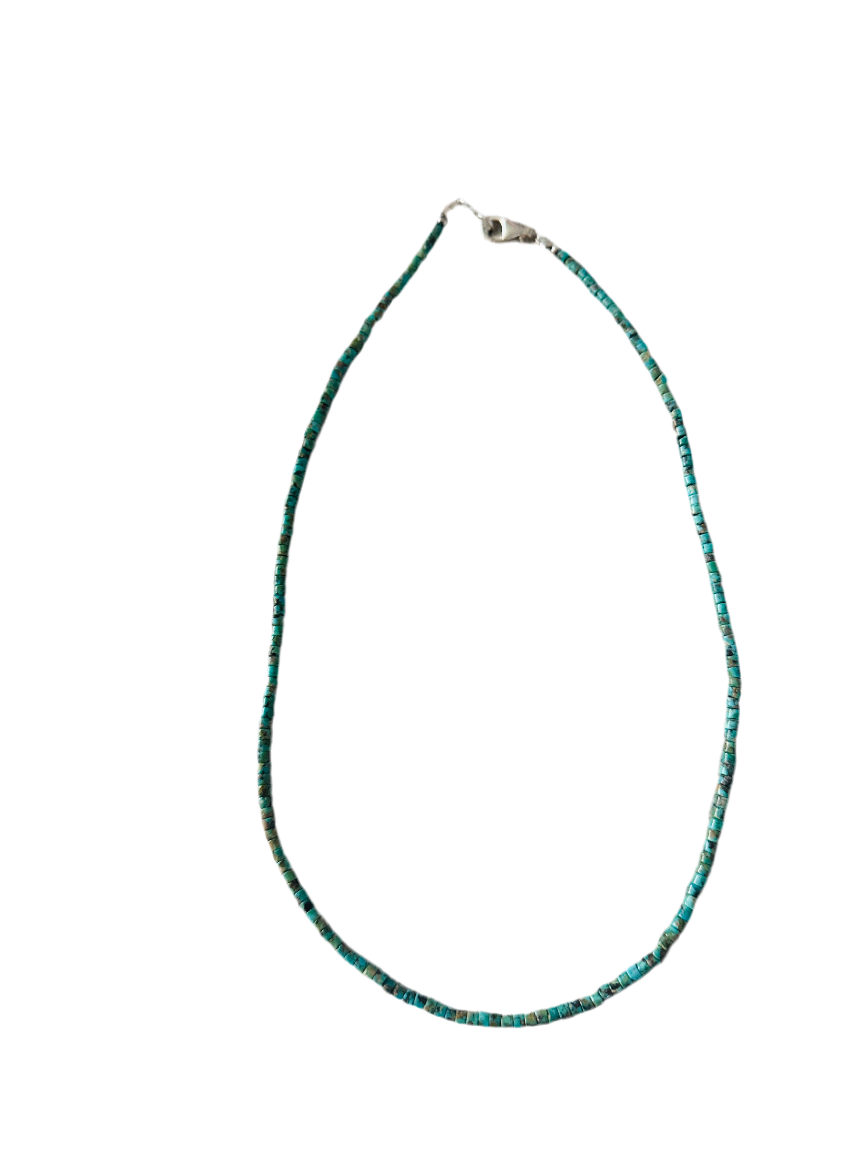 Navajo Turquoise & Sterling Silver 18” Beaded Necklace