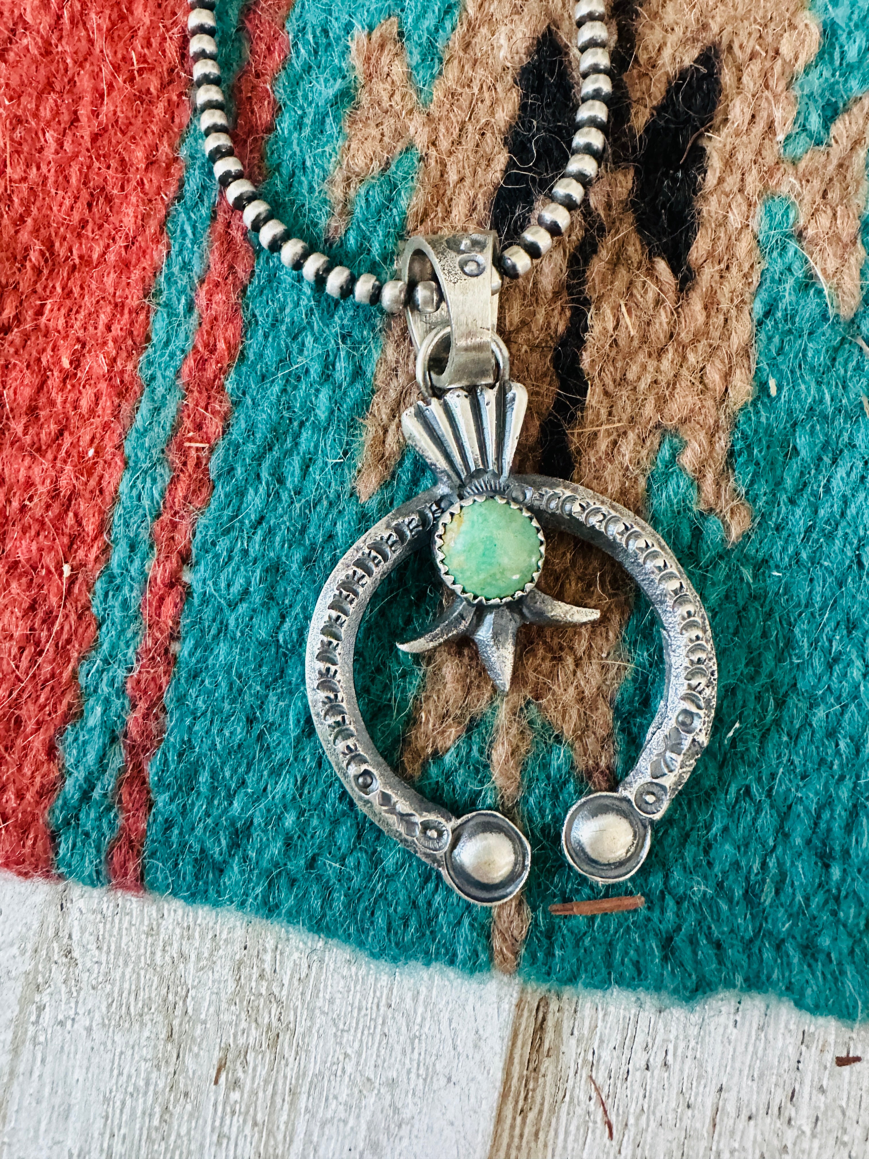 Handcrafted Sterling Silver & Turquoise Naja Pendant by Eva & Linberg Billah