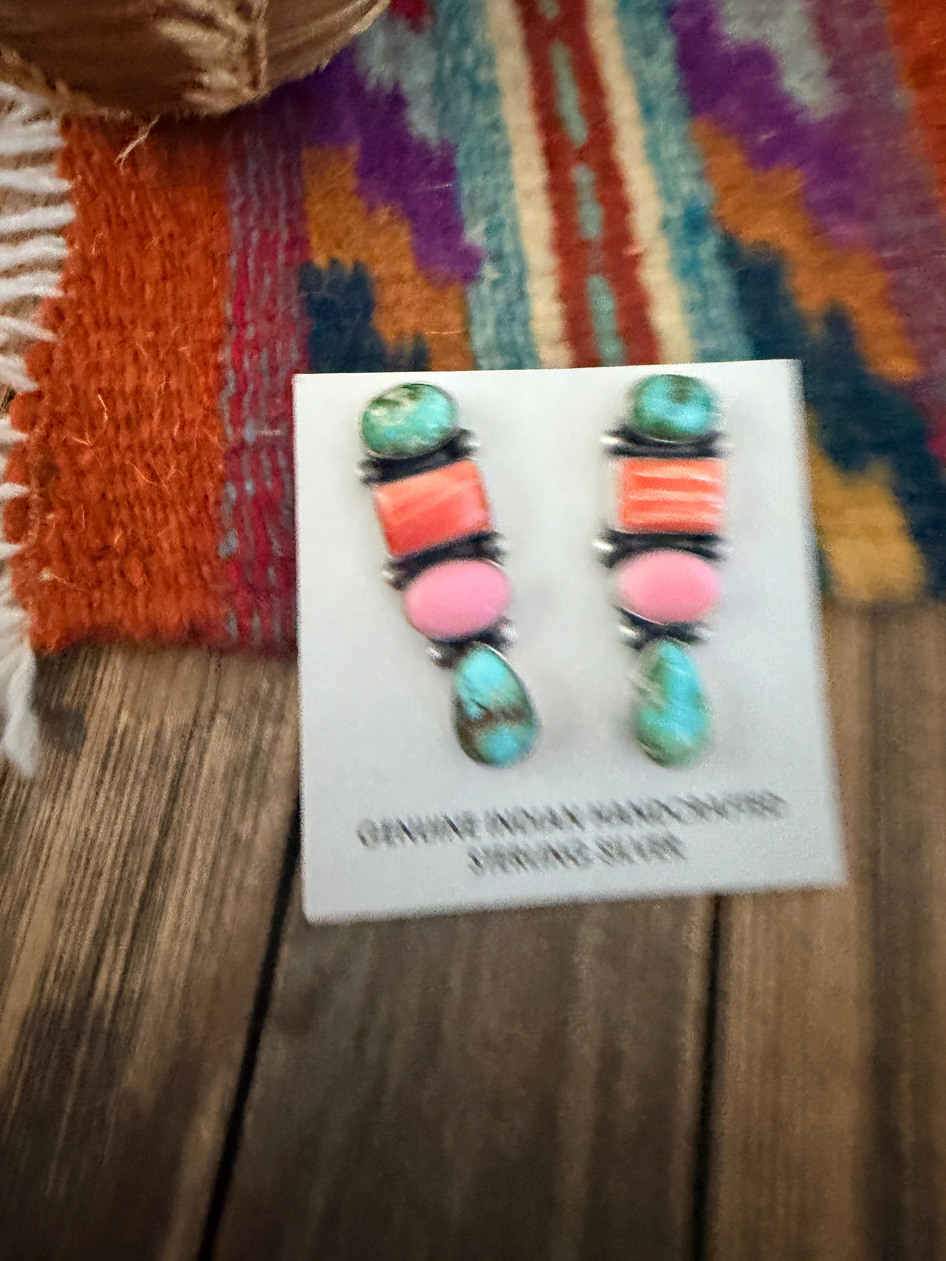 Handcrafted Multi Stone & Sterling Silver Dangle Earrings by Letricia Largo