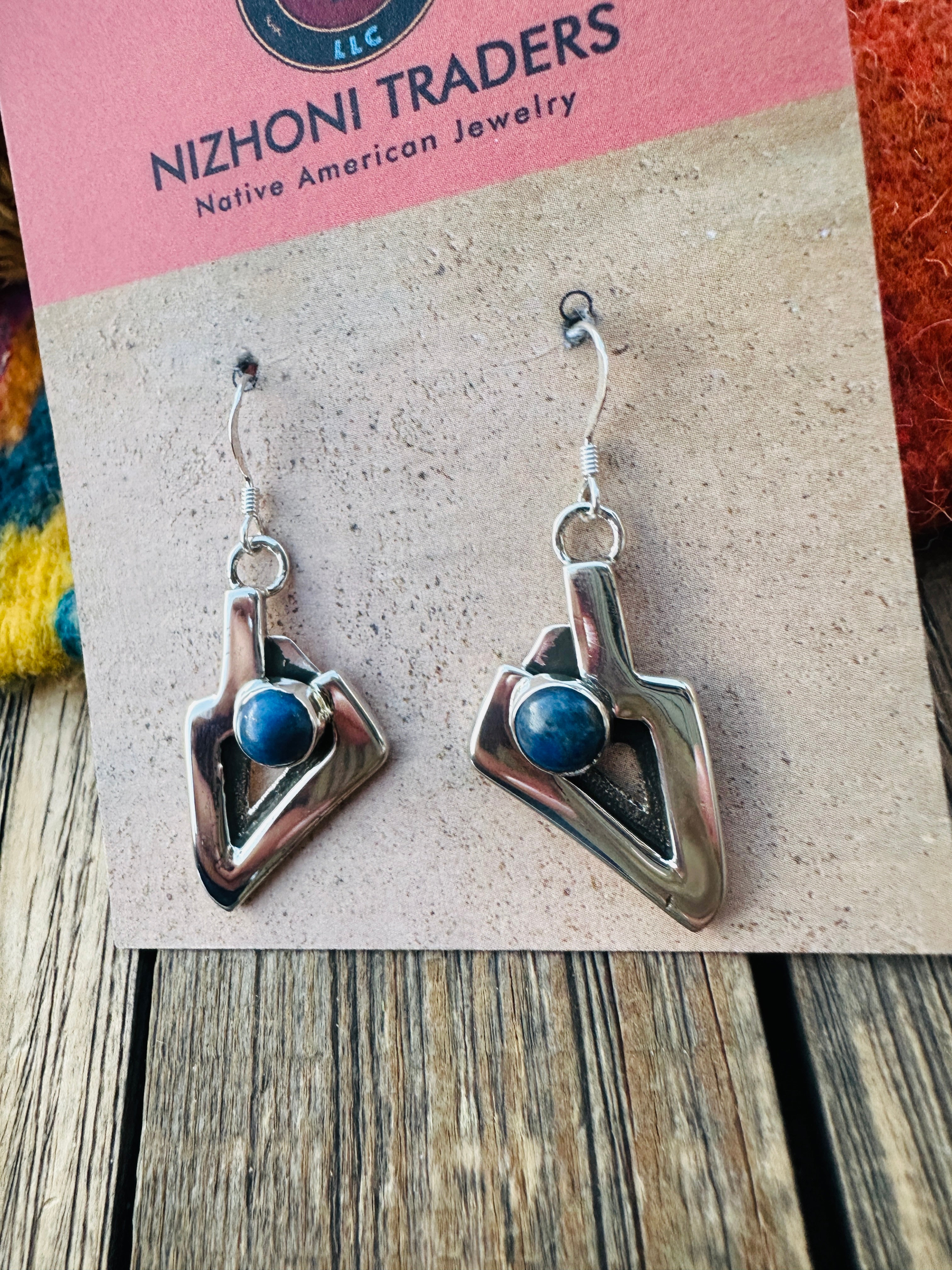 Handcrafted Lapis & Sterling Silver Dangle Earrings