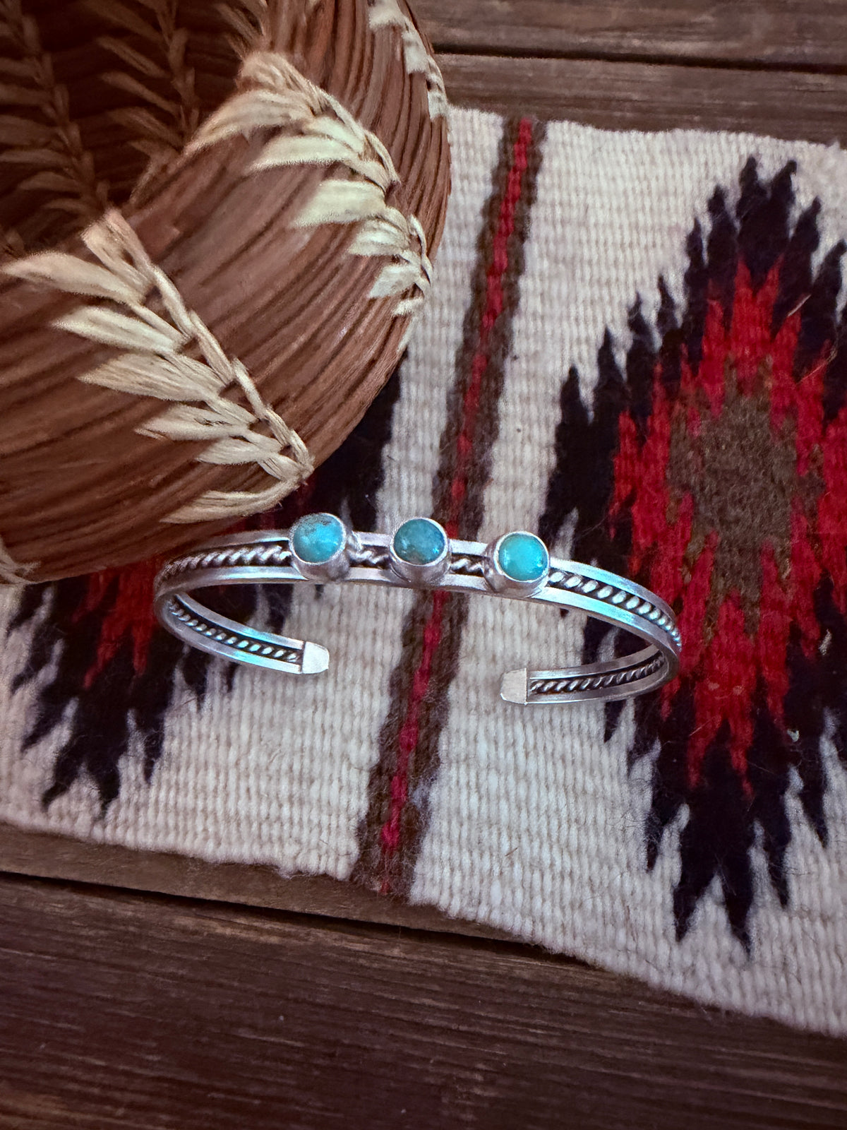 Handcrafted Turquoise & Sterling Silver Cuff Bracelet