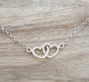 Linked Heart Sterling Silver Necklace