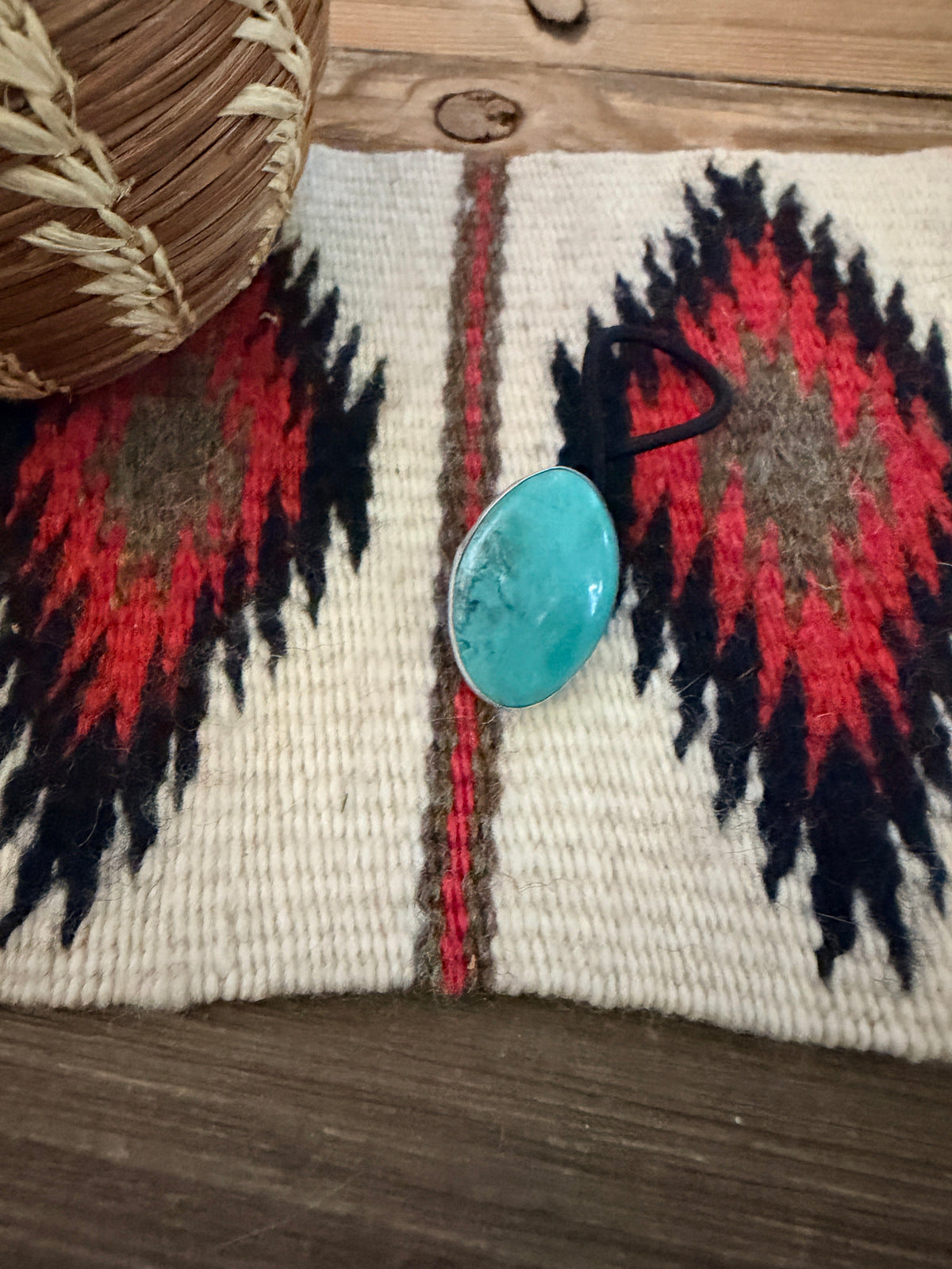 Handcrafted Turquoise & Sterling Silver Hair Tie Charm