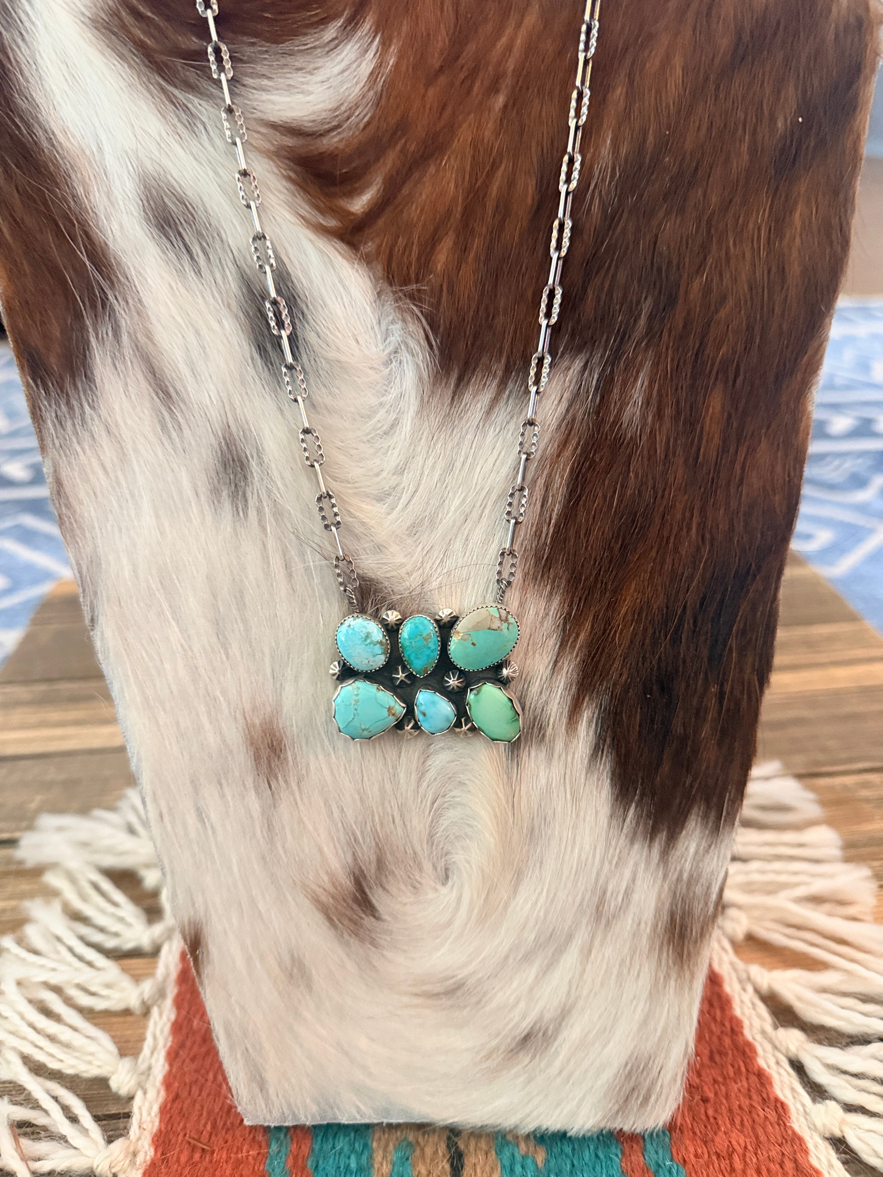 Handmade Sterling Silver & Multi Turquoise Necklace