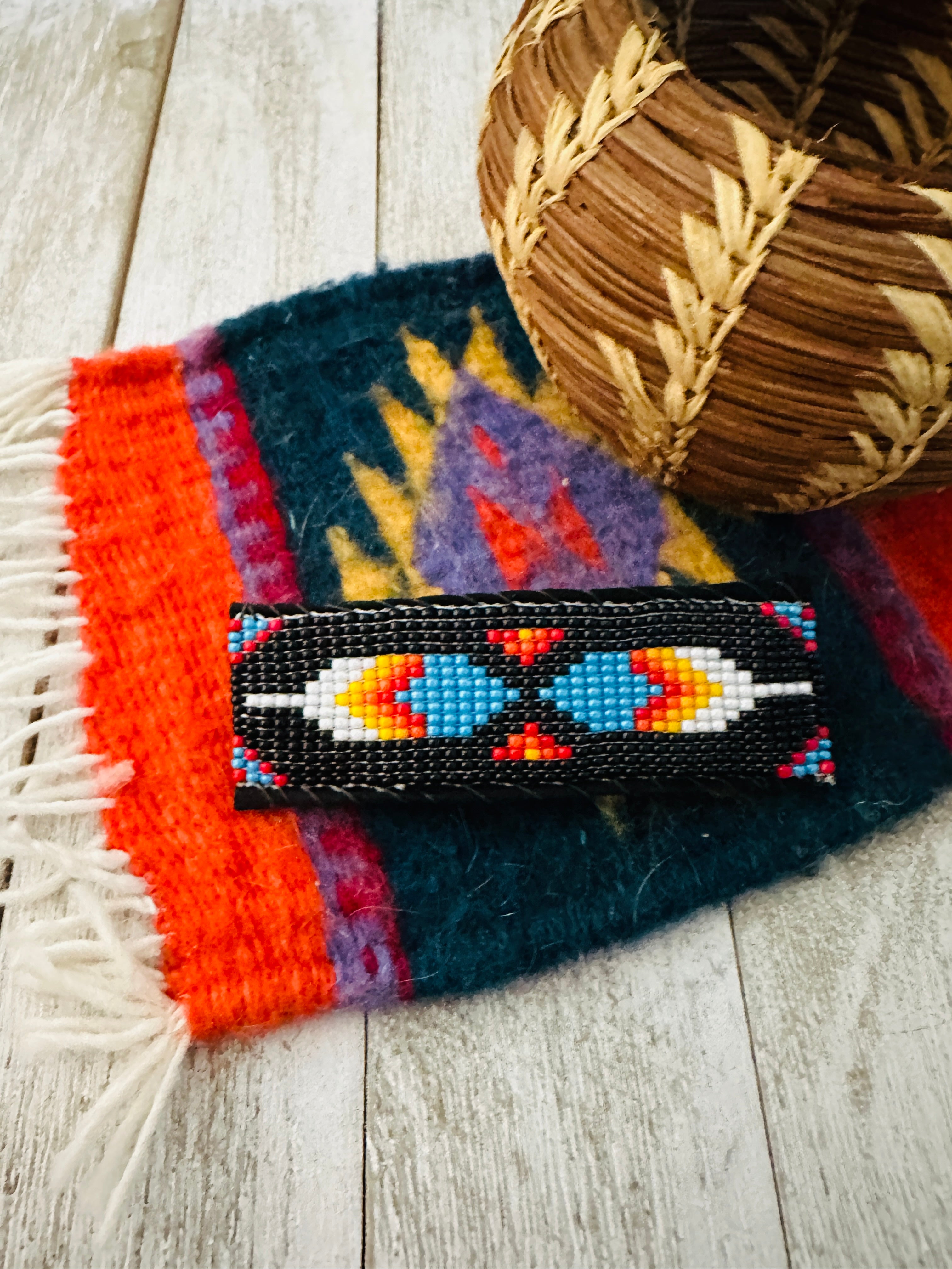 Navajo Handmade Beaded Barrette