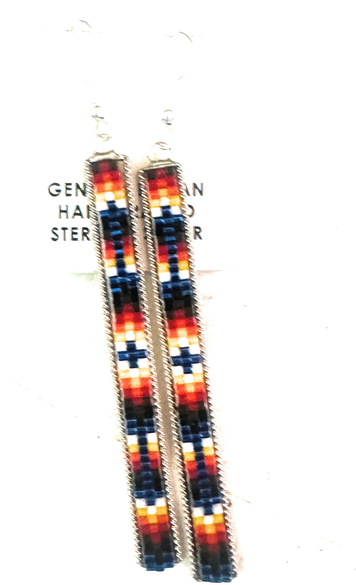 Navajo Handmade Multicolor Beaded Dangle Earrings