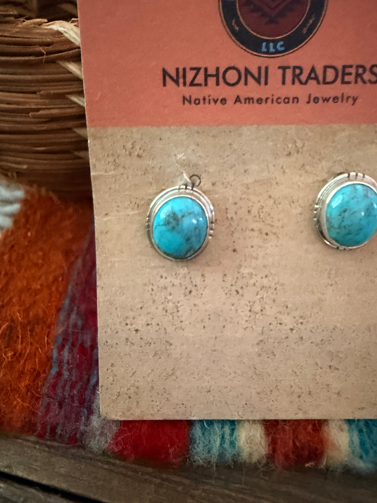 Handcrafted Turquoise & Sterling Silver Stud Earrings