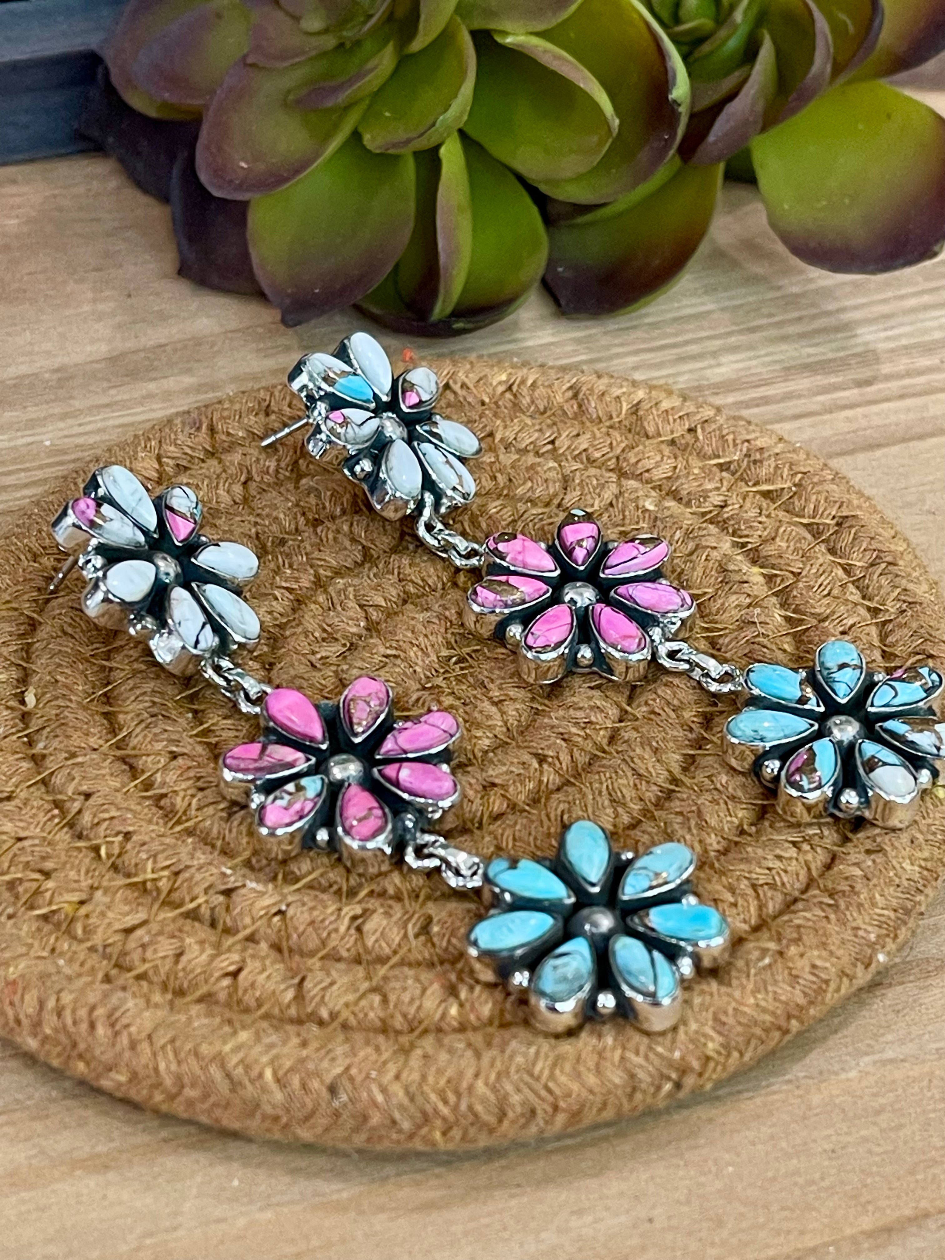 Handmade Cotton Candy & Sterling Silver Dangles