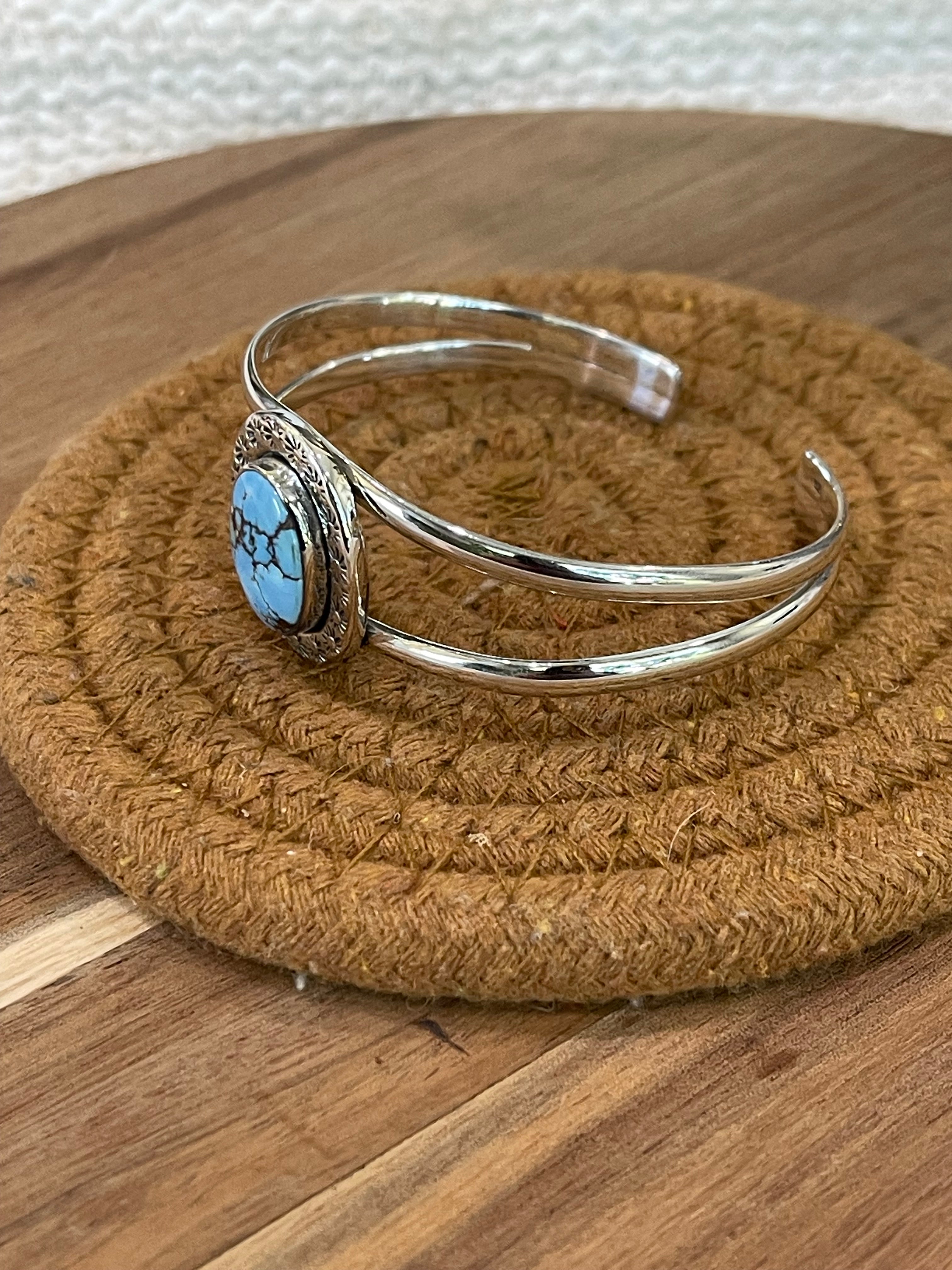 Handmade Sterling Silver & Golden Hills Turquoise Cuff