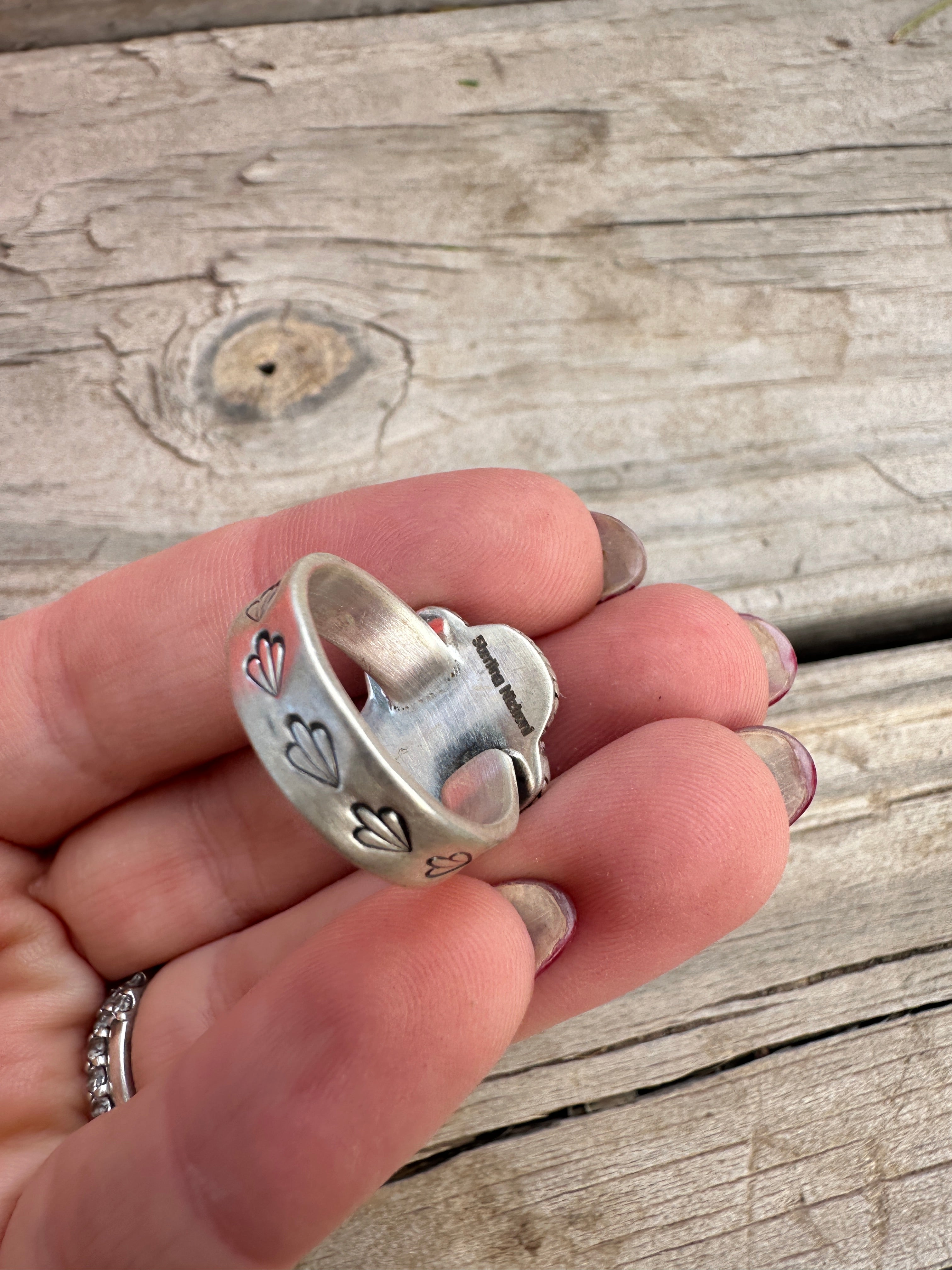 Beautiful Handmade Dahlia Rose And Sterling Silver Adjustable Cross Ring