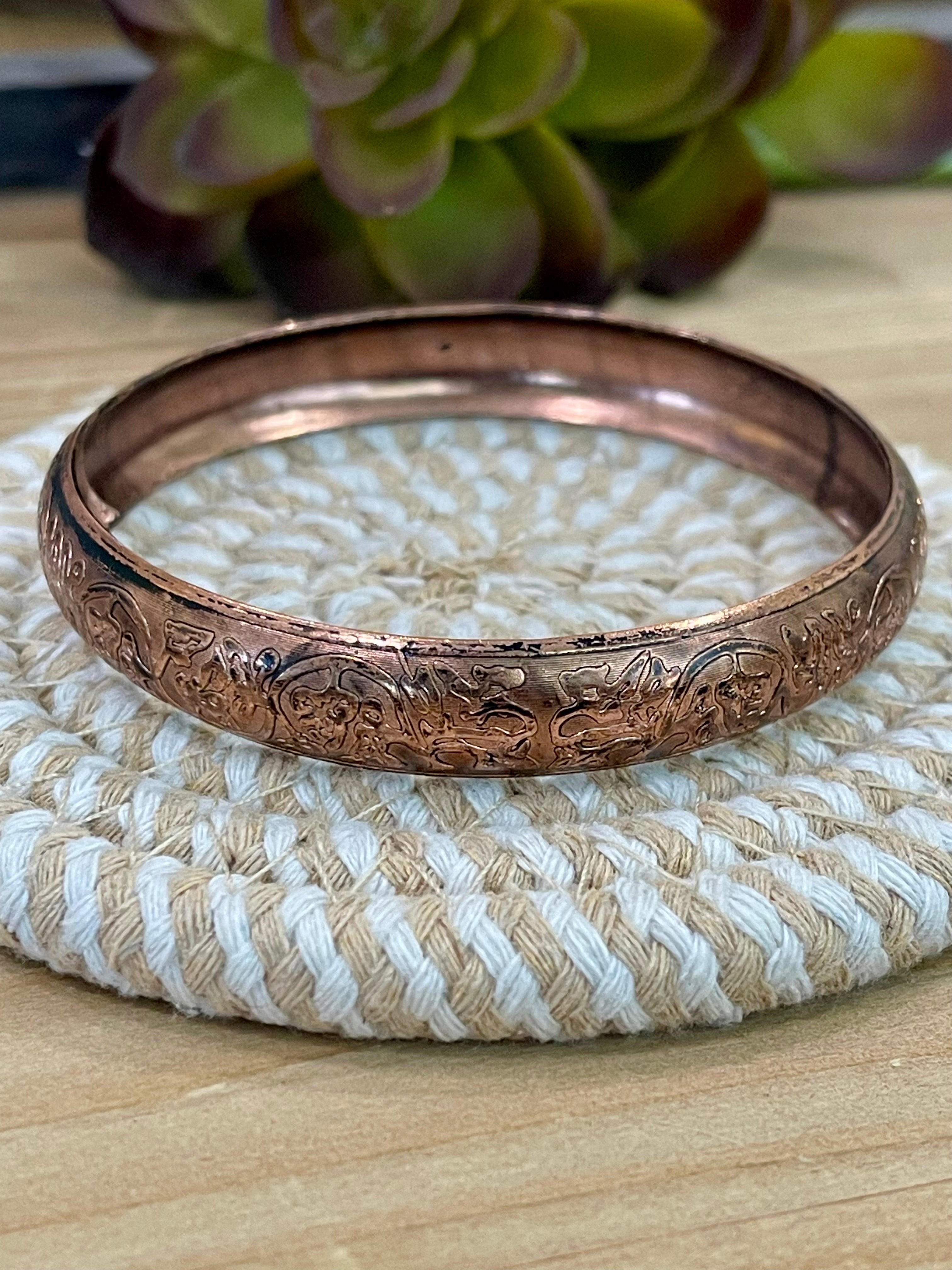 Vintage Handmade Copper Bangle Bracelet