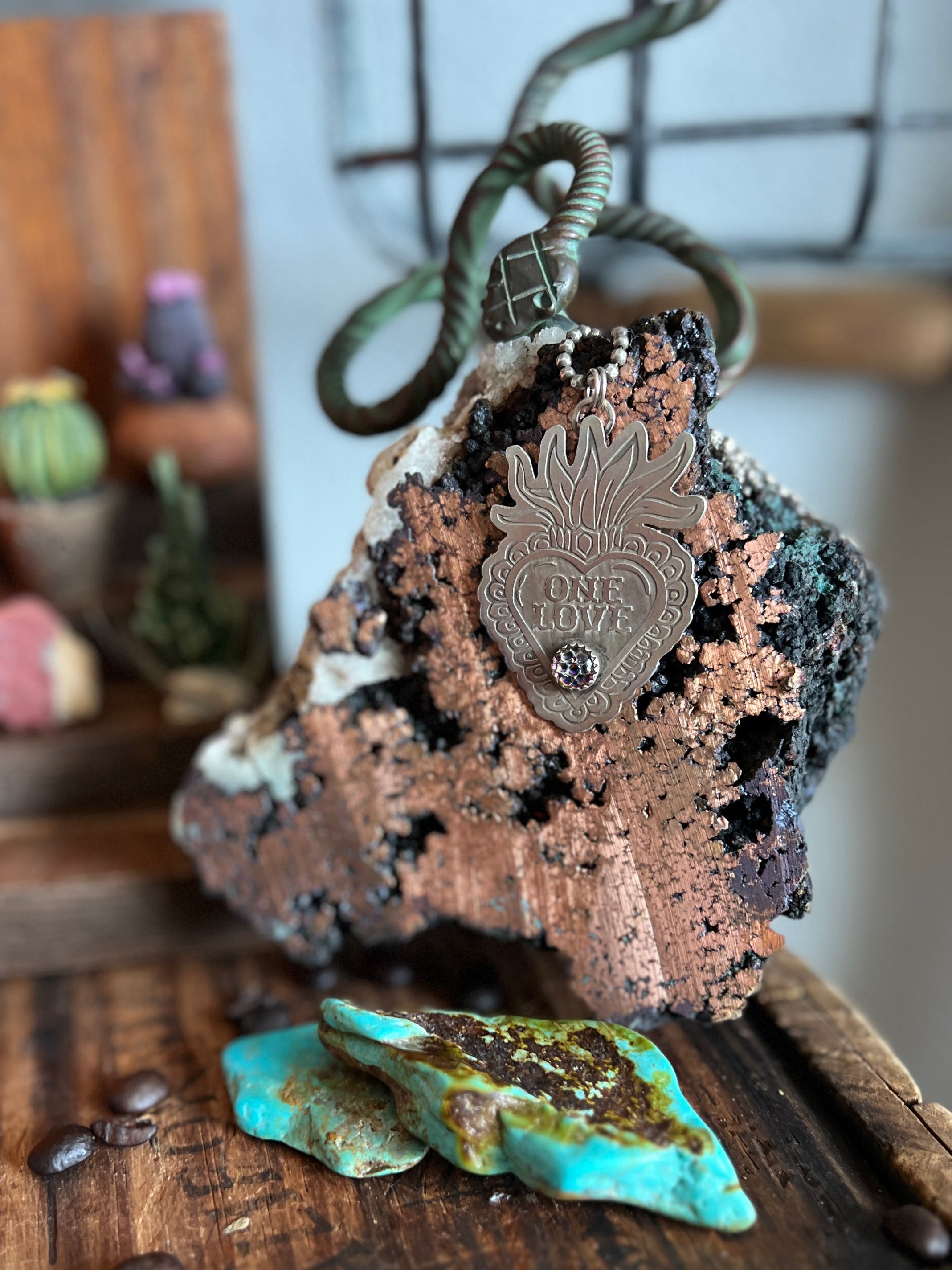 Tularosa Sterling Silver ‘One Love’ Sacred Heart Necklace