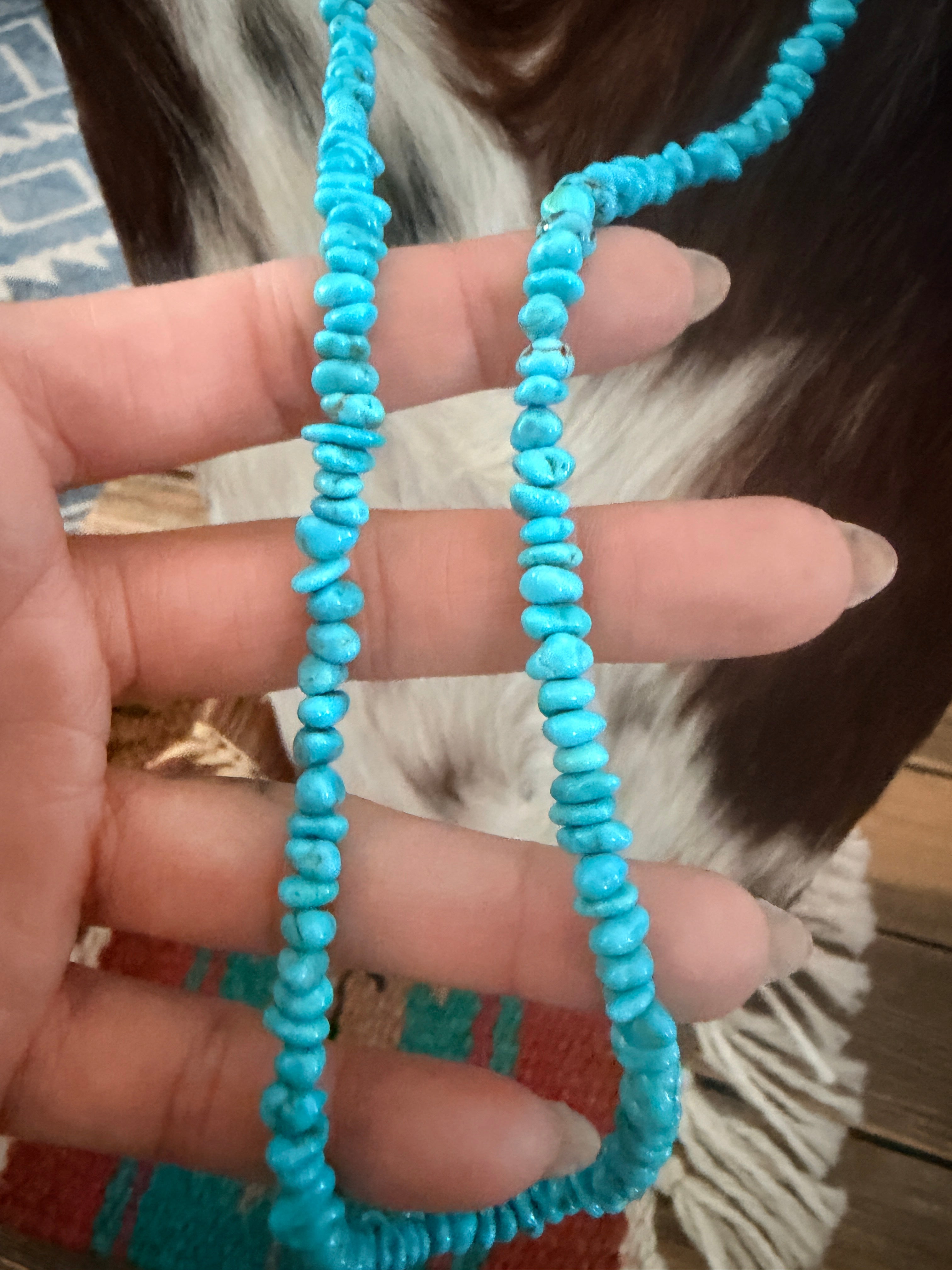 Handcrafted Turquoise 30" Beaded Necklace