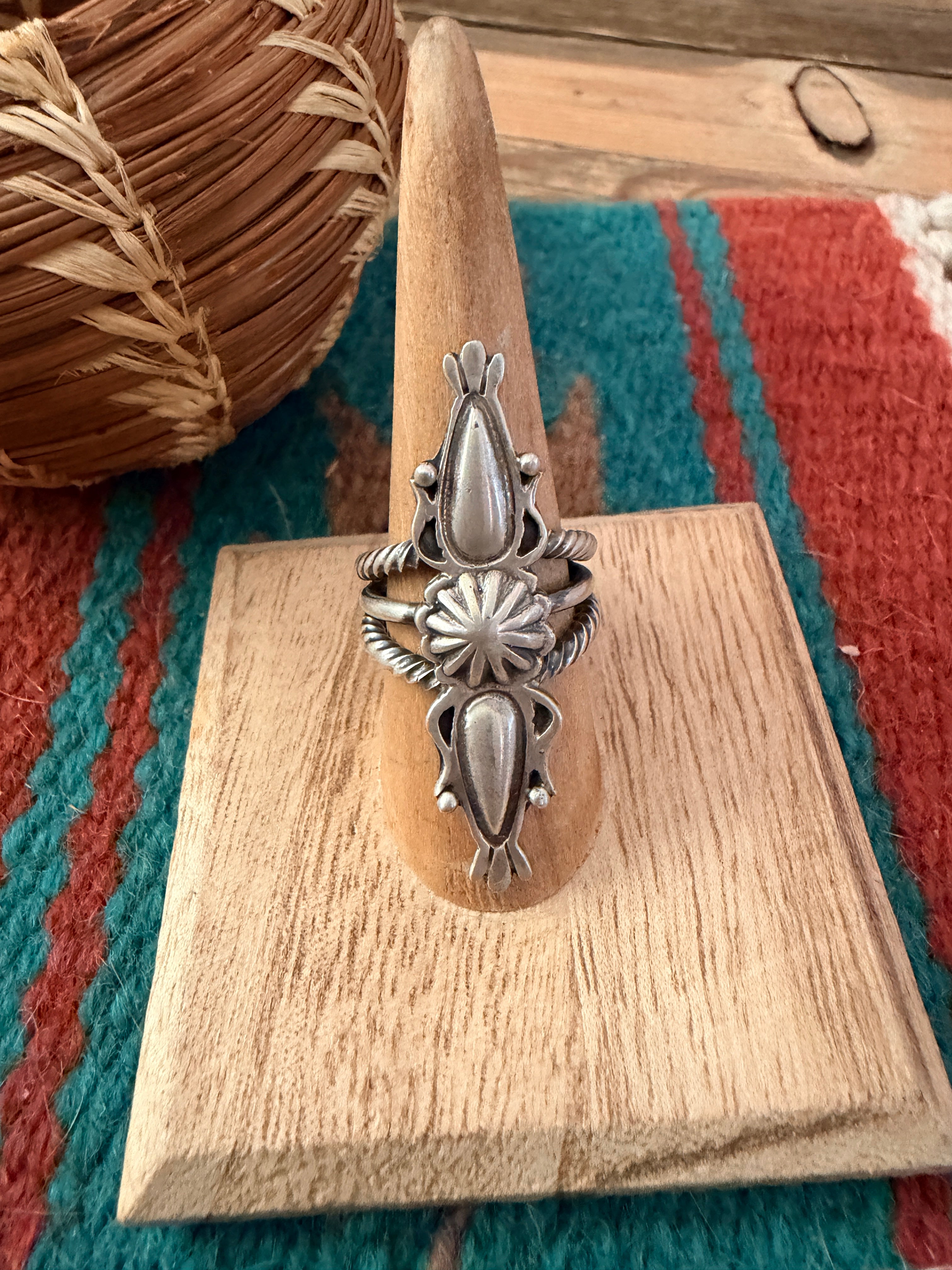 Handcrafted Sterling Silver Concho Ring Size 7