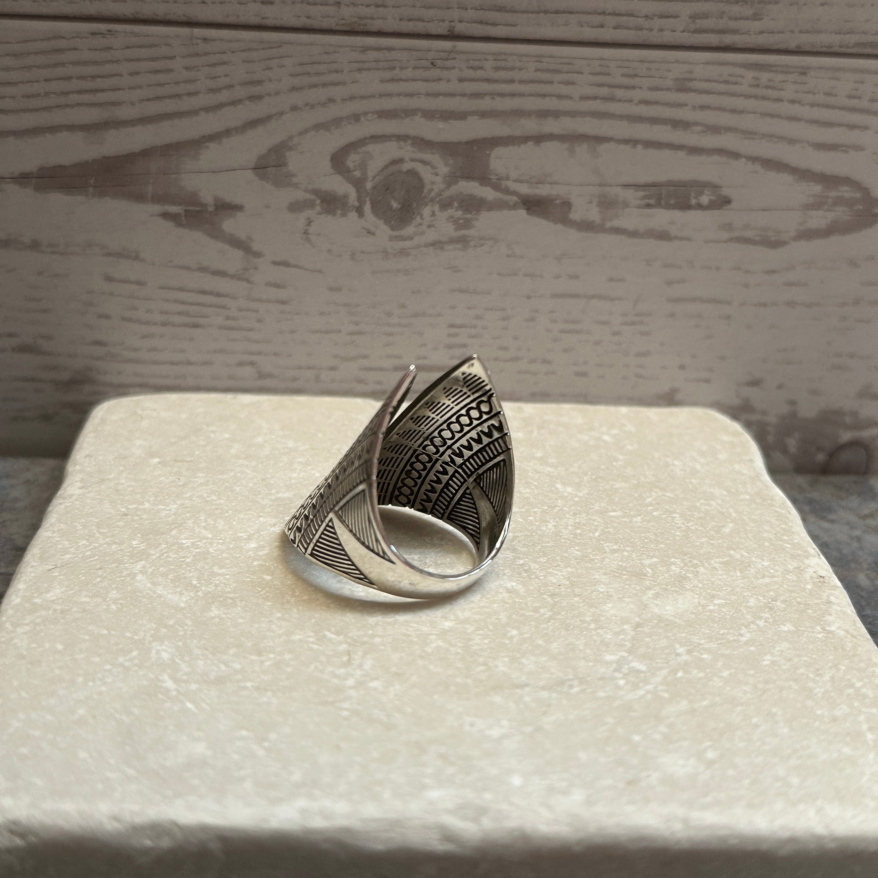 Sterling Silver Ethnic Tribal Engraved Ring