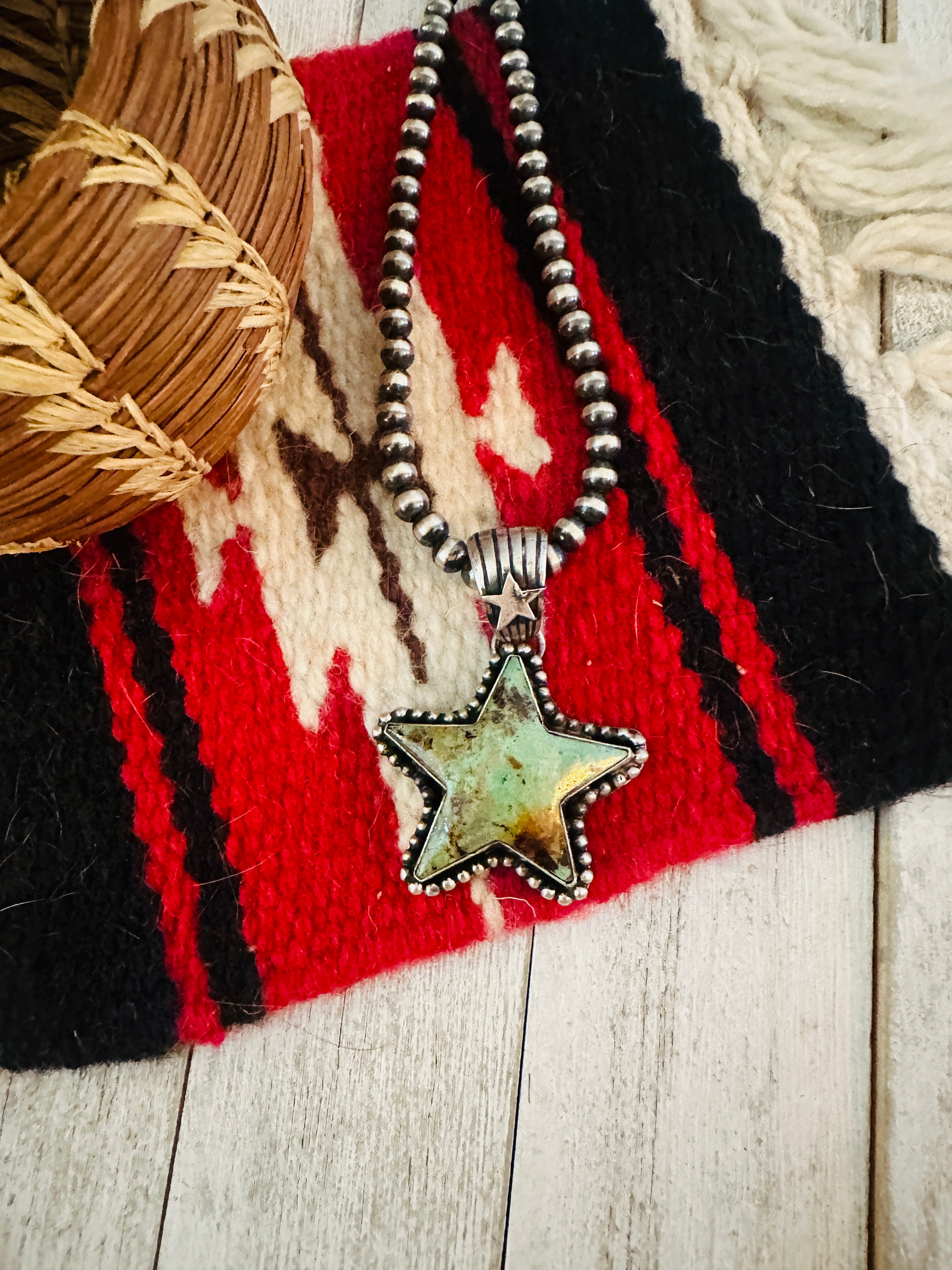 Navajo Turquoise and Sterling Silver Star Pendant