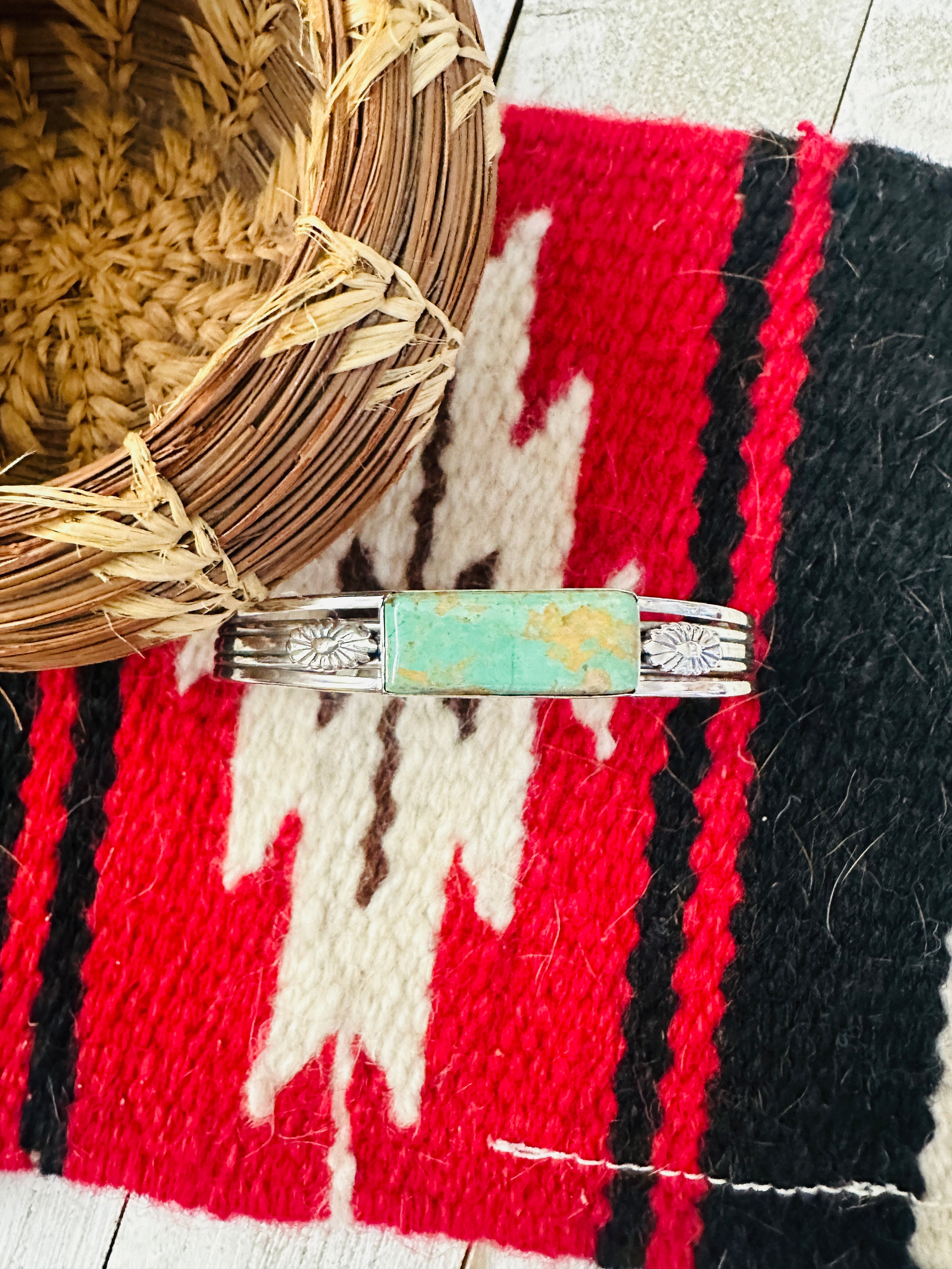 Navajo Royston Turquoise & Sterling Silver Cuff Bracelet