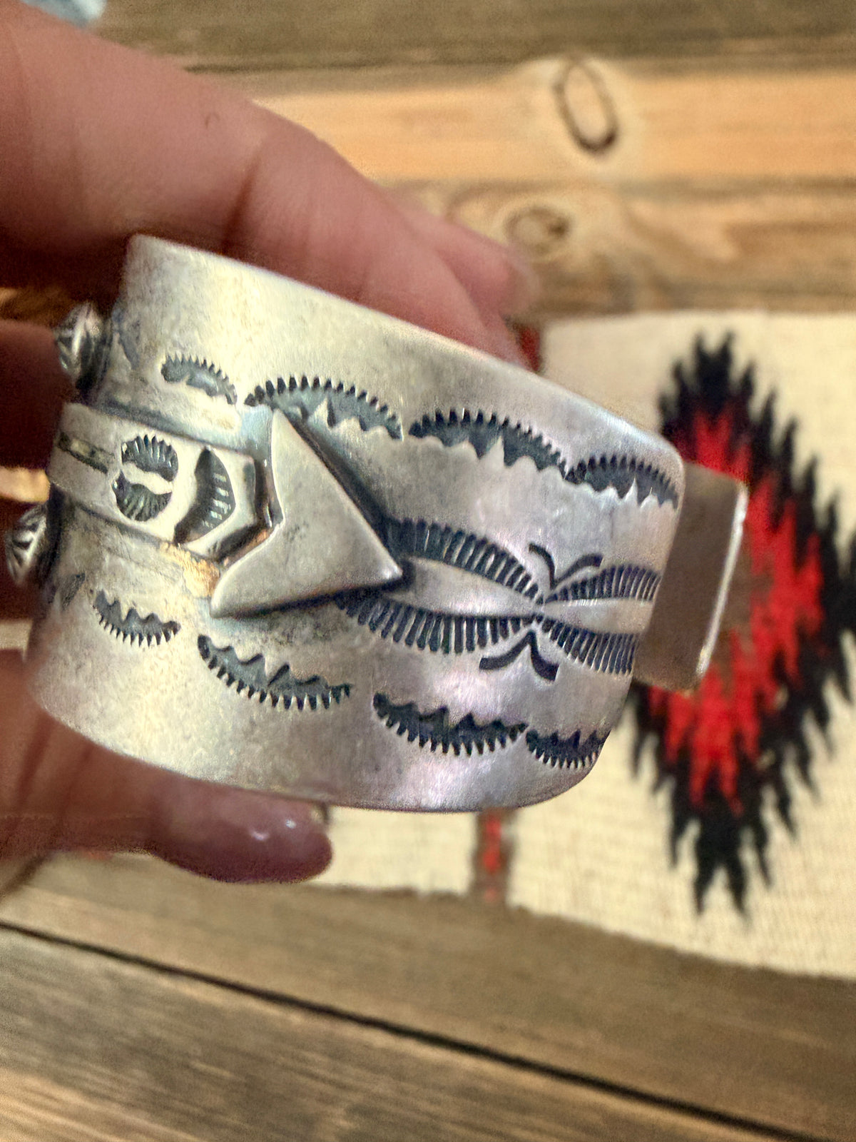 Handcrafted Turquoise & Sterling Silver Arrow Cuff Bracelet by Larry Kaye