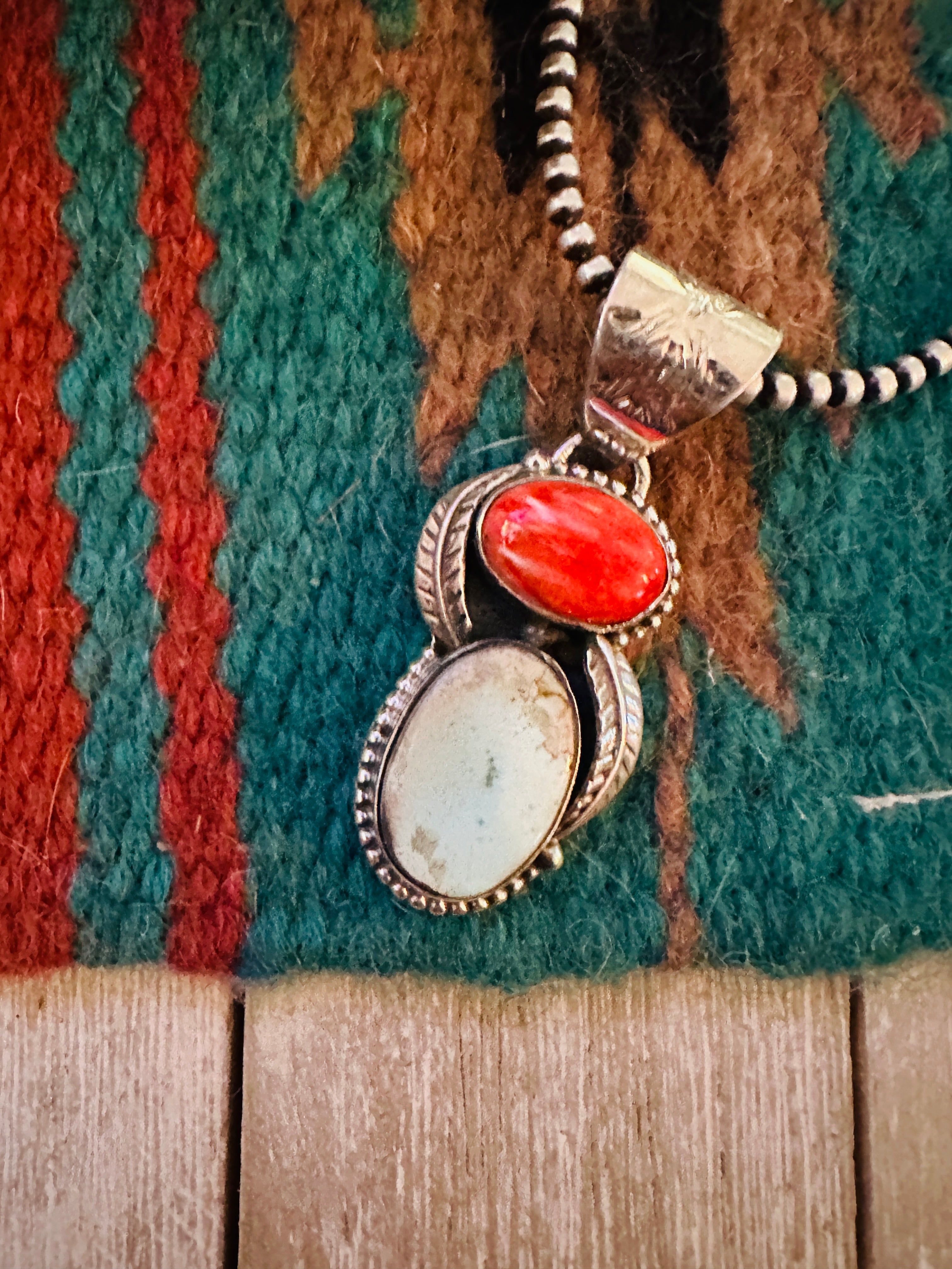 Handcrafted Sterling Silver, Spiny & Turquoise Pendant