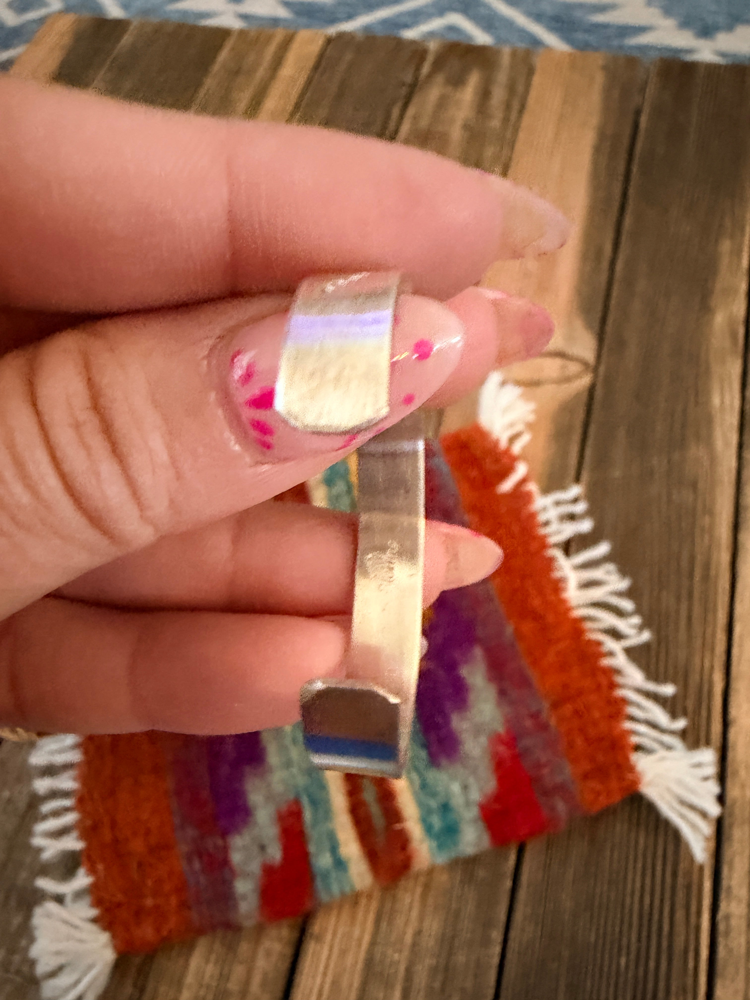 Handcrafted Turquoise & Sterling Silver Baby Cuff Bracelet