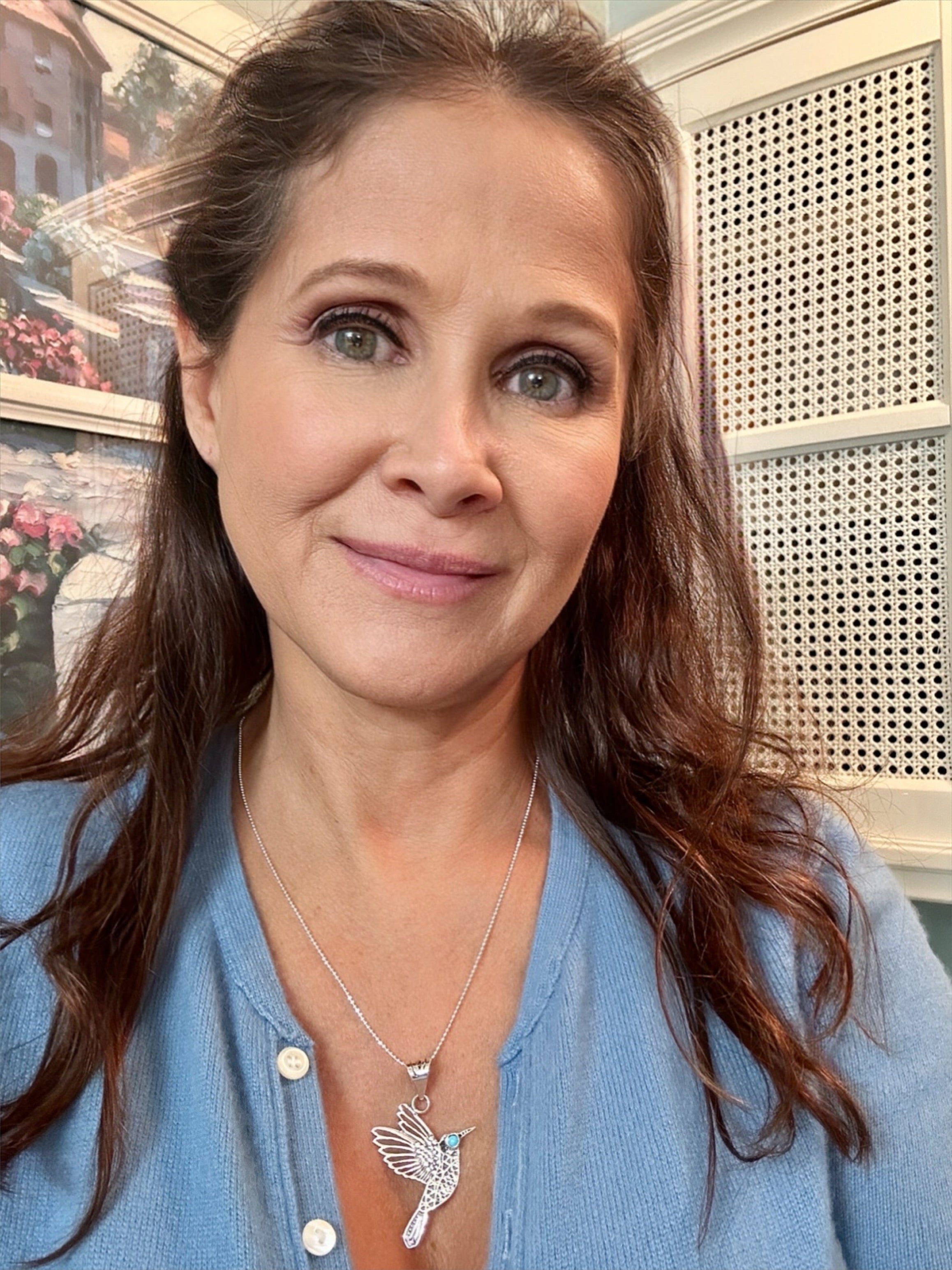 Bird with Turquoise Eyes Sterling Silver Necklace