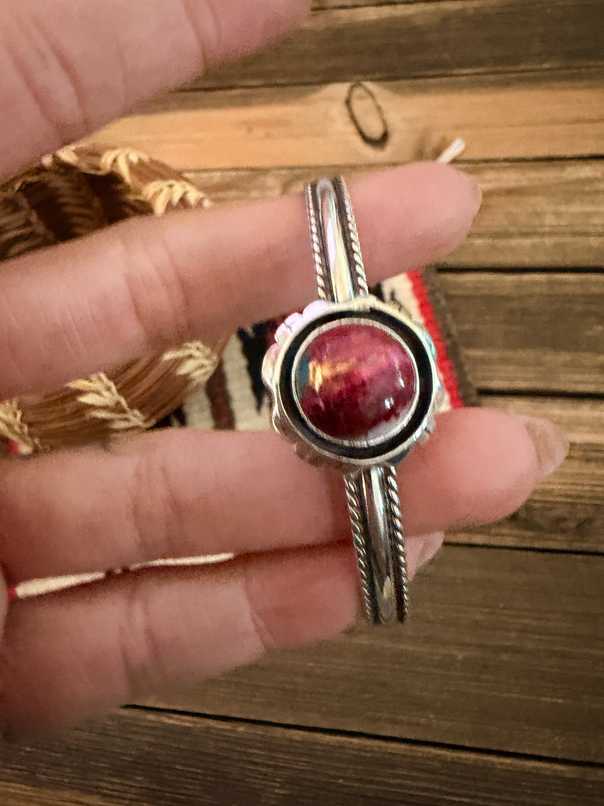 Handcrafted Pink Dream Mojave & Sterling Silver Cuff Bracelet
