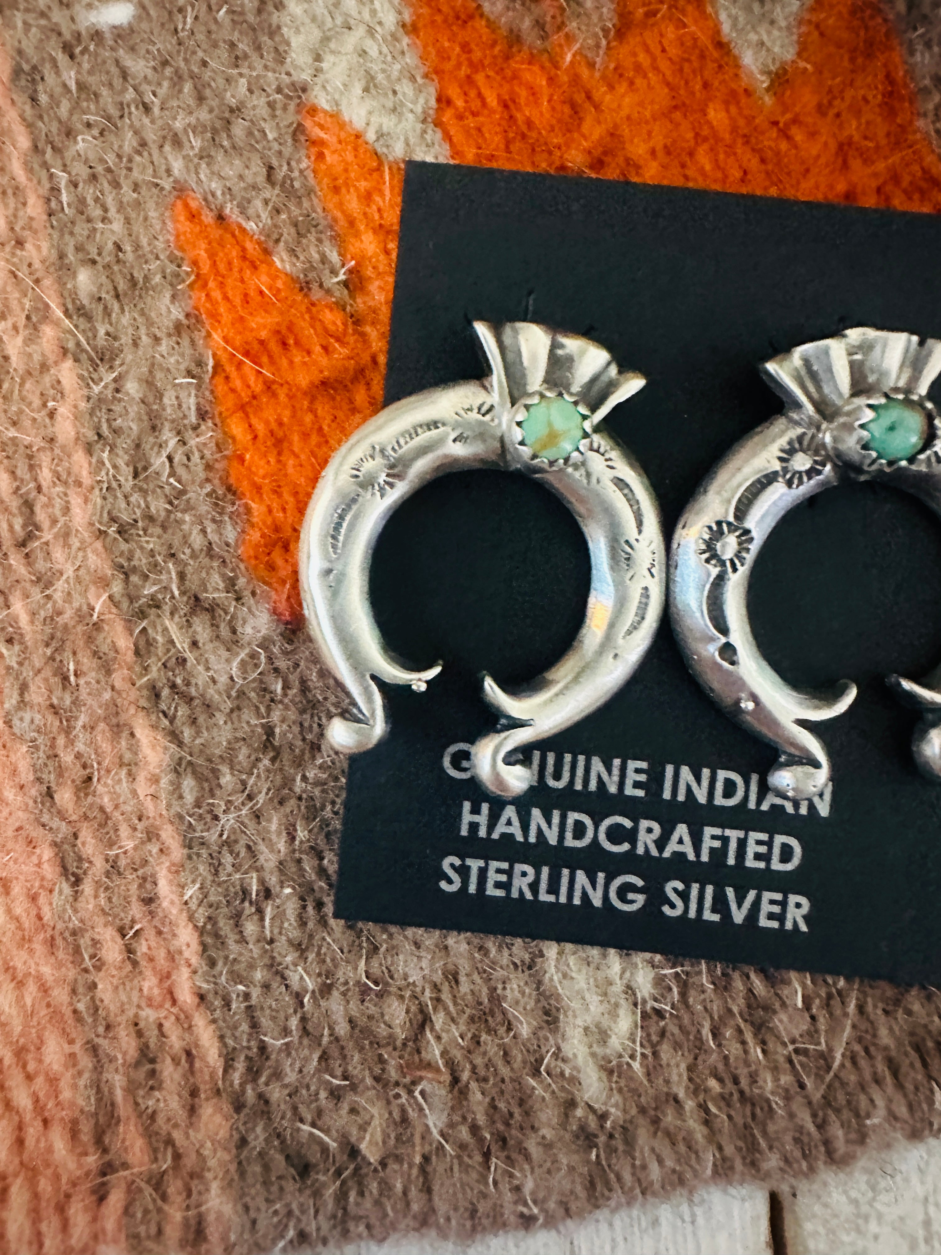 Handcrafted Turquoise & Sterling Silver Naja Post Earrings