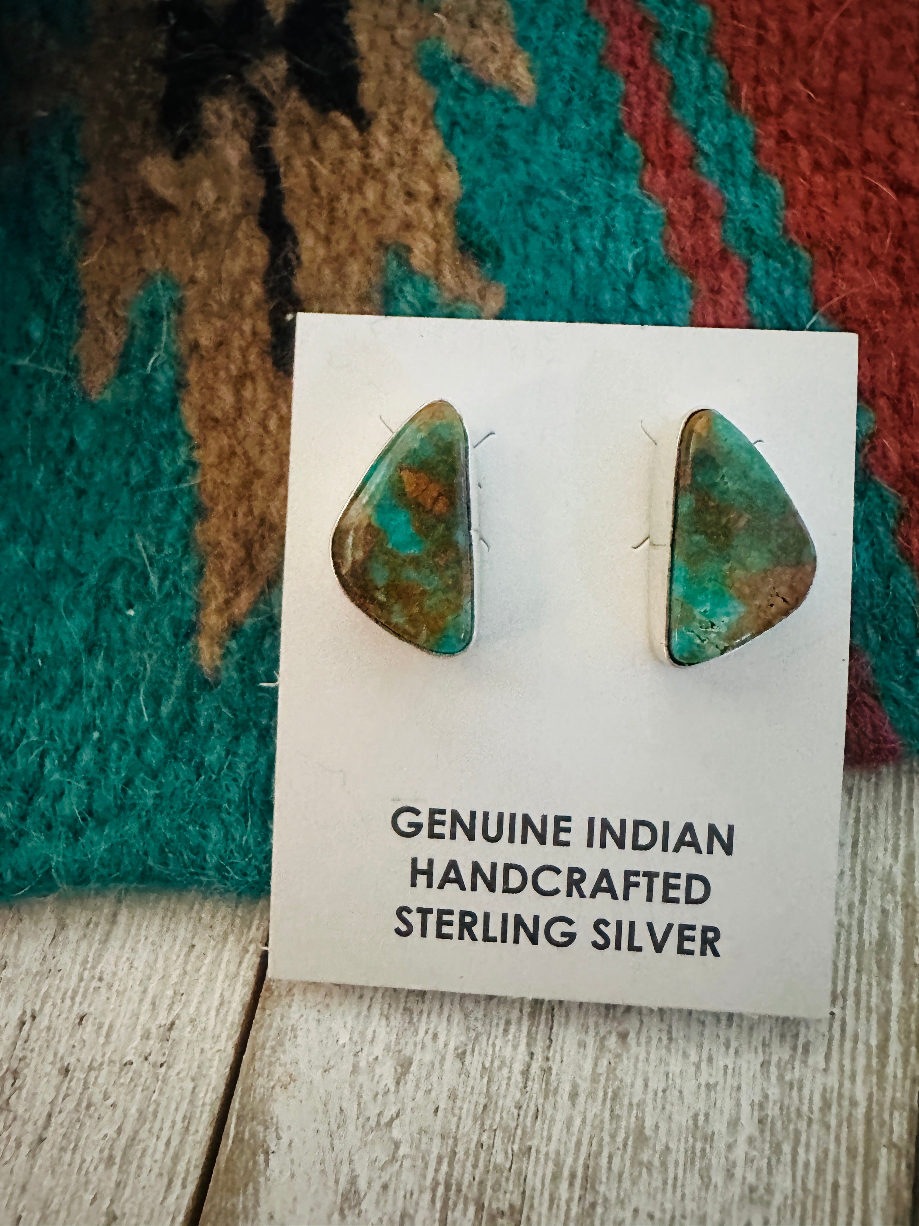 Navajo Sterling Silver & Turquoise Post Earrings