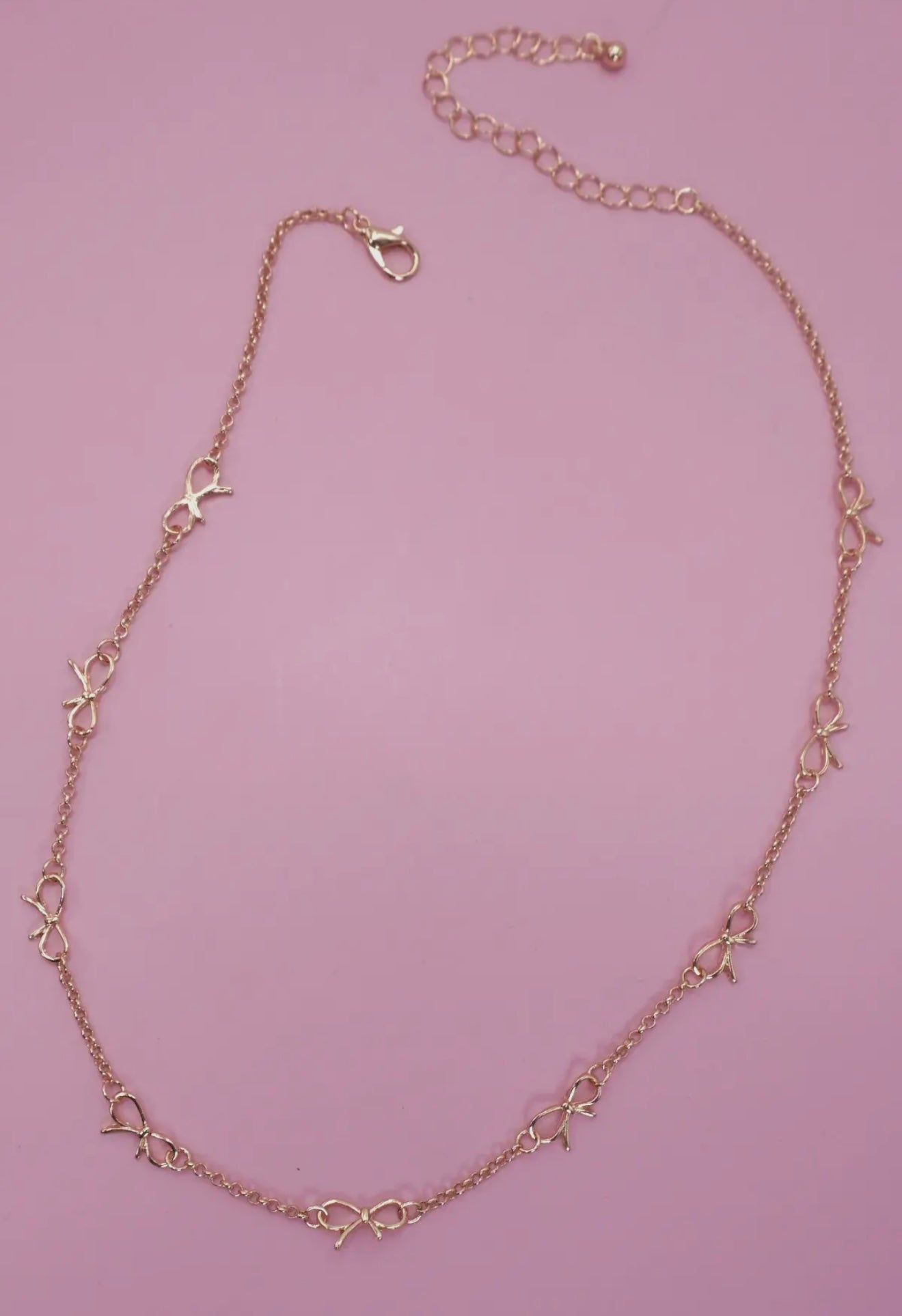 “The Golden Collection”  BOW STATION NECKLACE Handmade Gold Plated Necklace