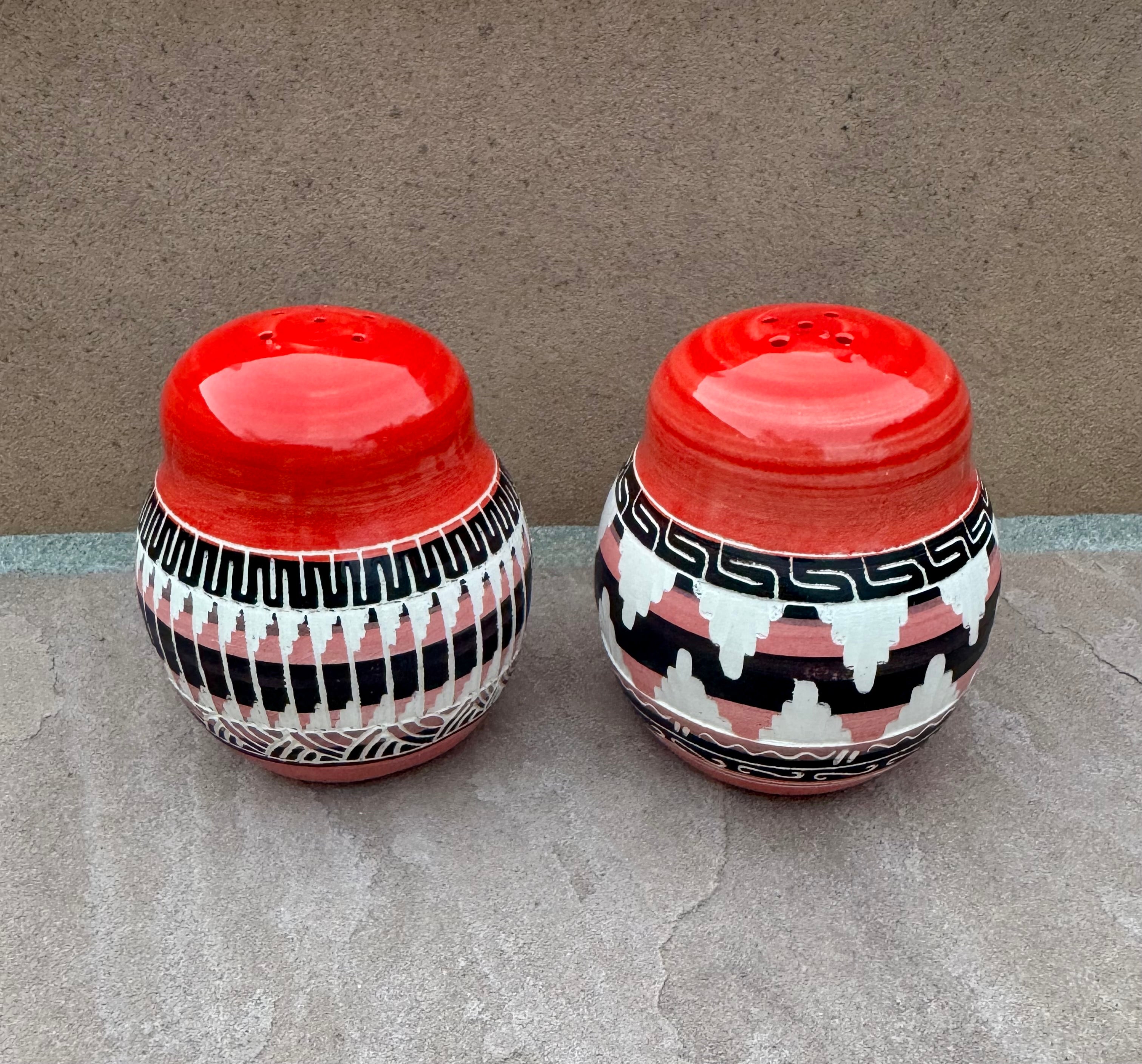 Handcrafted Red Salt & Pepper Shakers “Cassandra King”