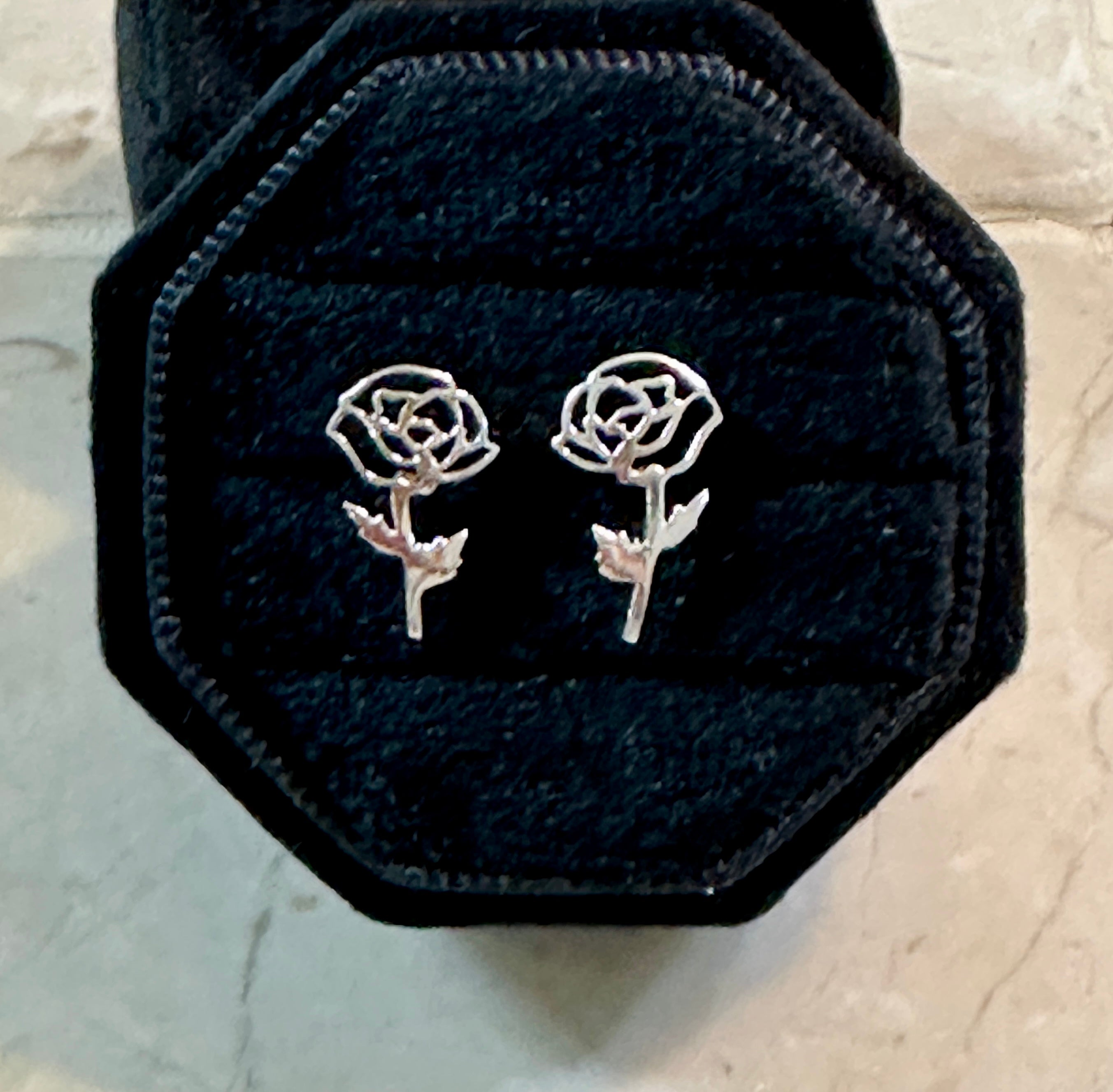 Sterling Silver Birthday Flower Stud Earrings August