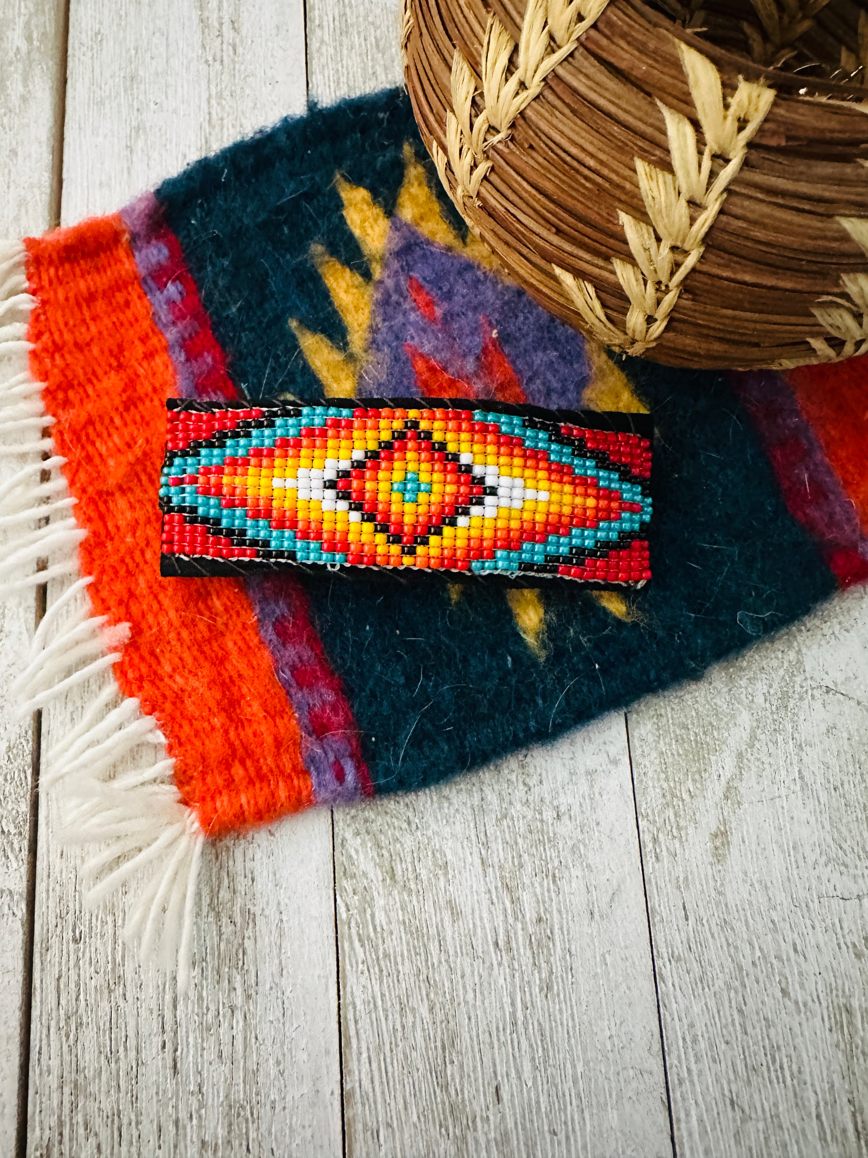 Navajo Handmade Beaded Barrette